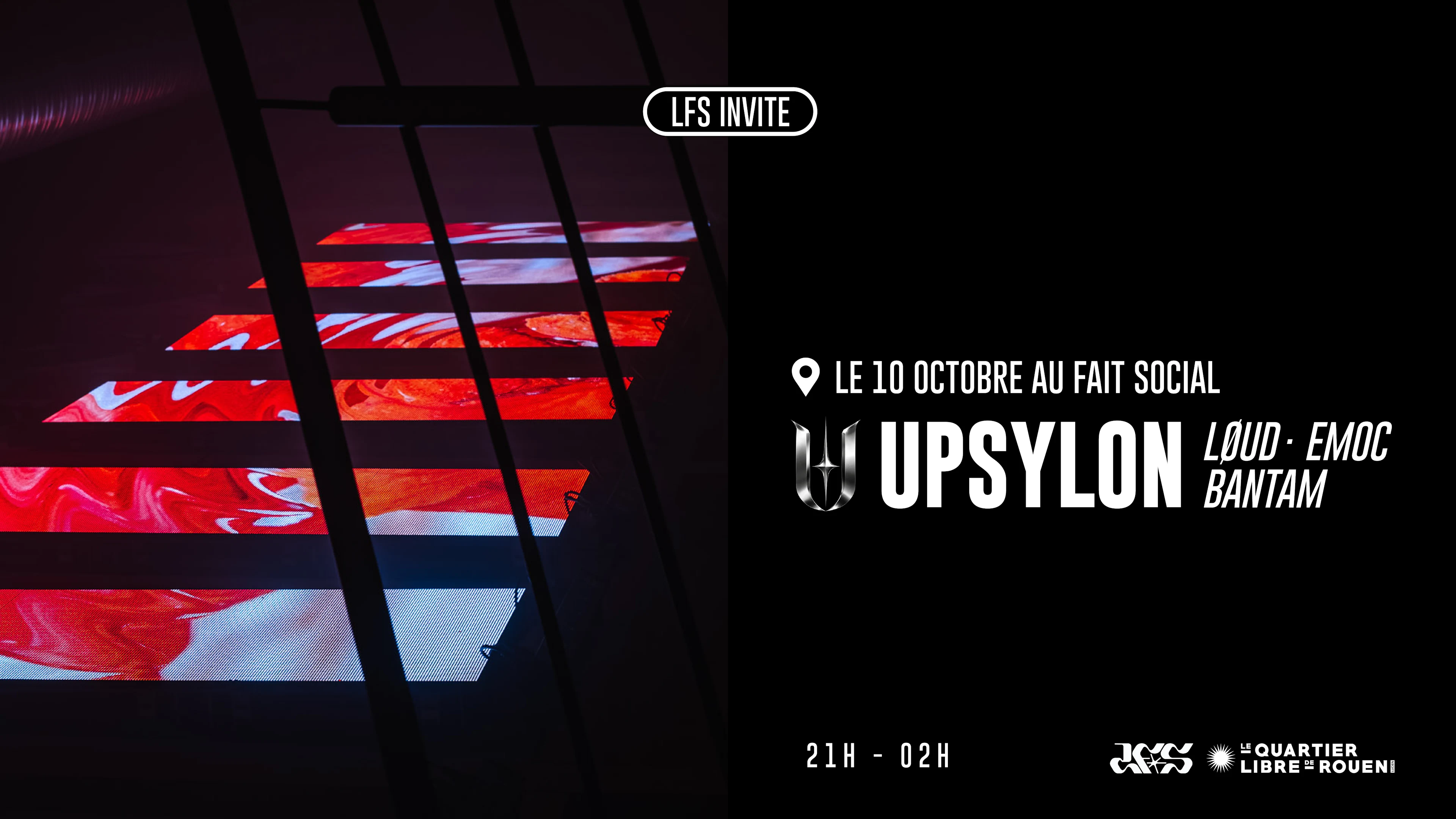 Lfs Invite - Upsylon : Løud · Emoc · Bantam Cover