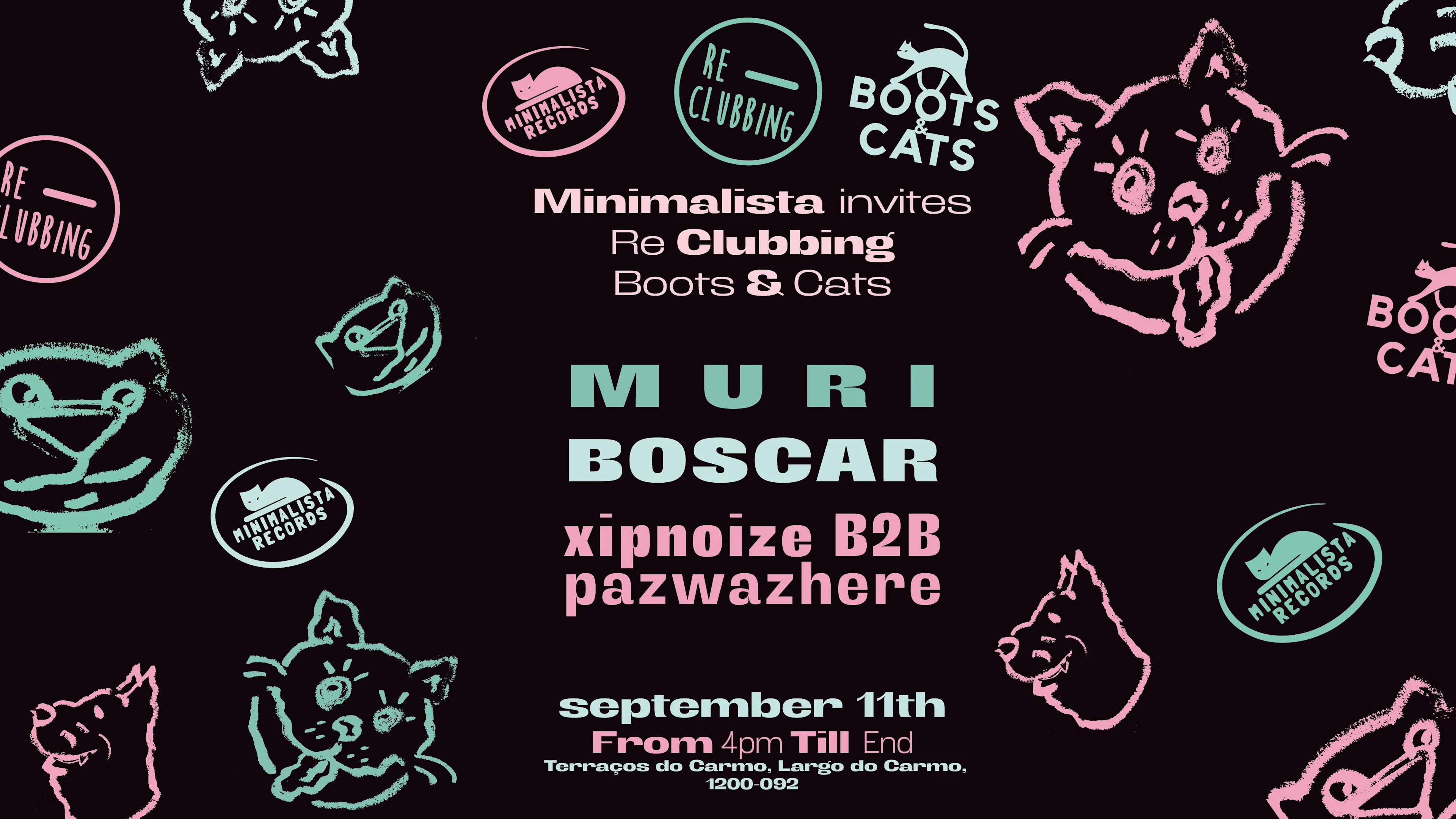 Minimalista Invites Re Clubbing & Boots & Cats Cover