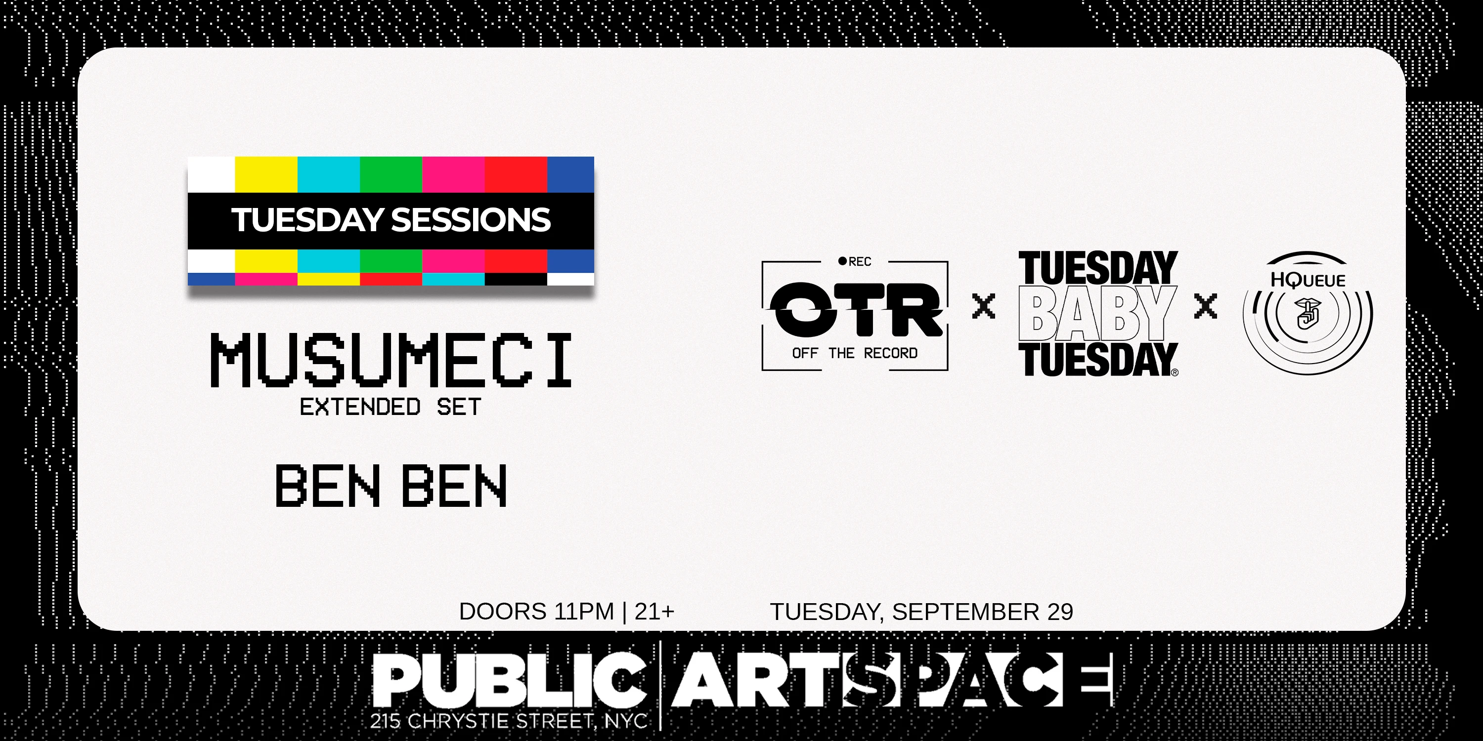 Off The Record Tuesday Sessions At Public Hotel 092926 Cover