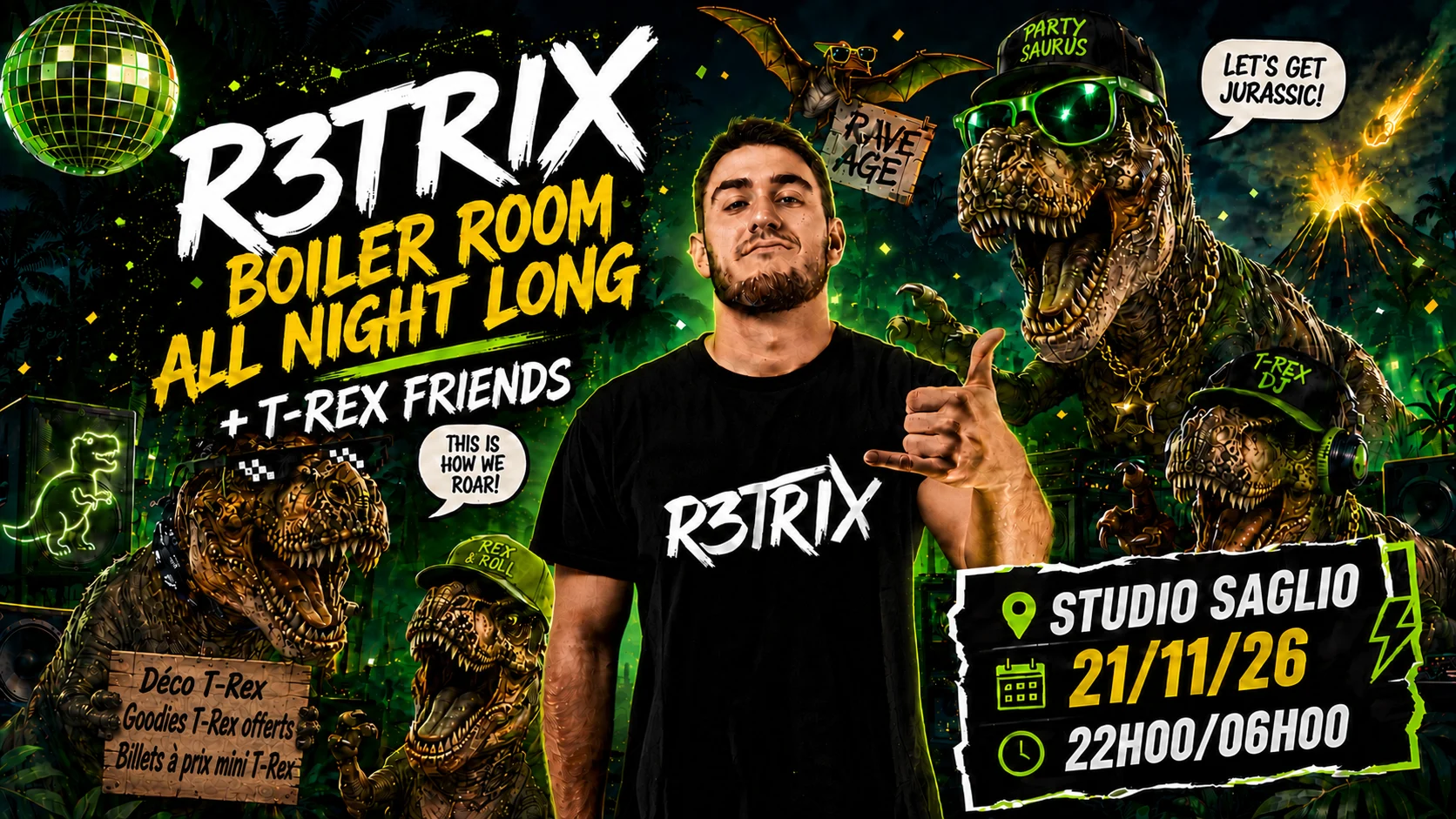 R3trix All Night Long Boiler + T-Rex Friends Cover