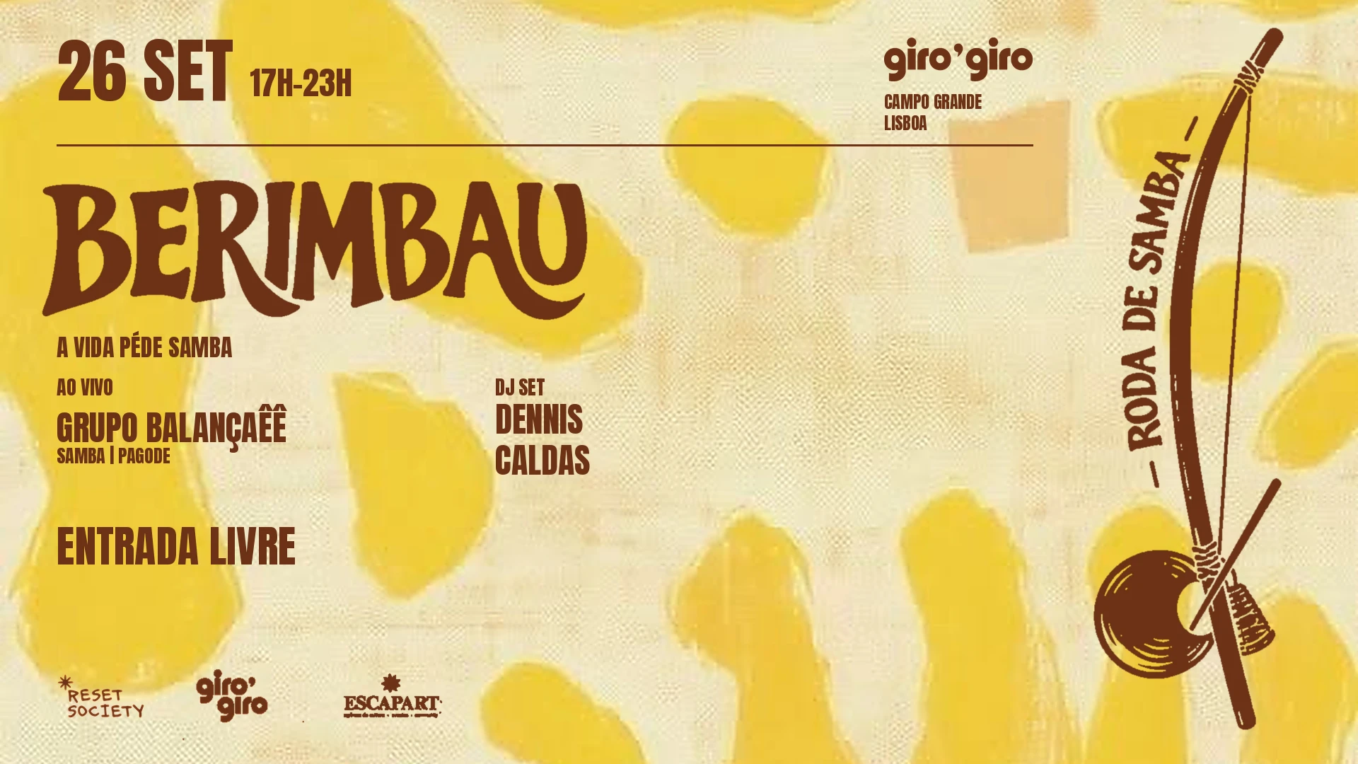 Berimbau Samba & Pagode - Free Entry Cover