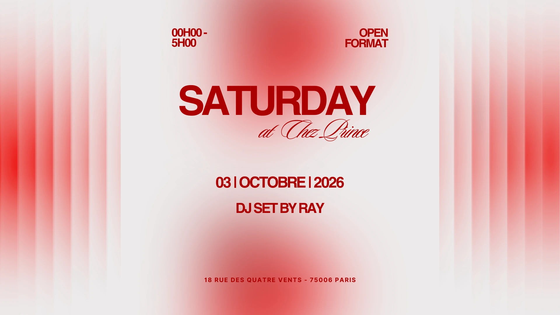 Samedi Open Format Chez Prince - Paris Cover