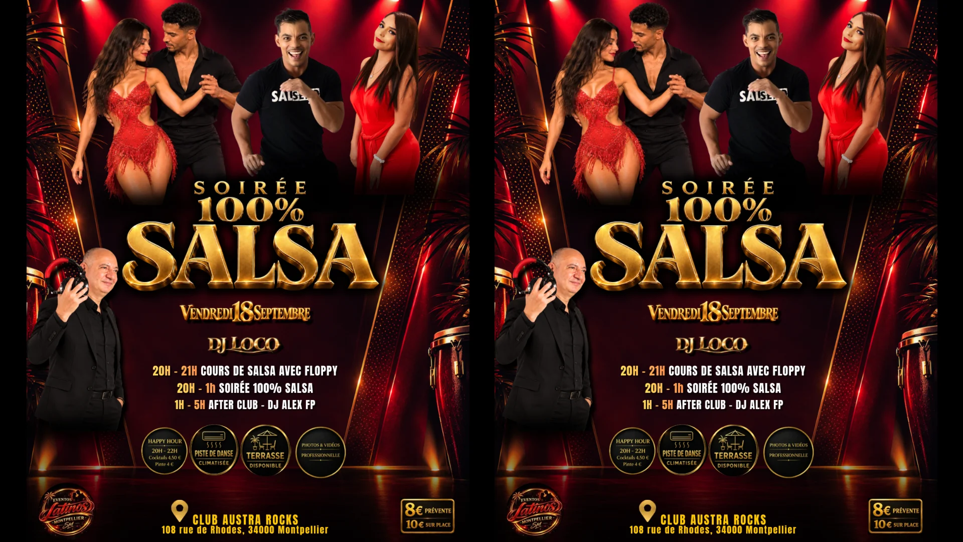 Soirée 100 % Salsa Vendredi 18 Septembre • Club Austra Rocks Cover