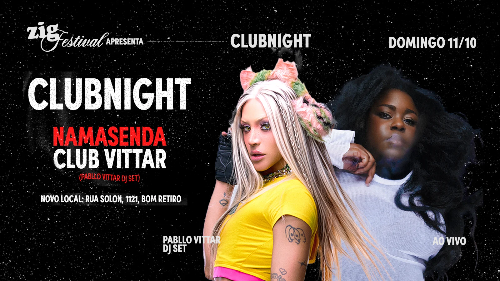 Zigfest Clubnight: Namasenda + Club Vittar (Pabllo Vittar) Cover