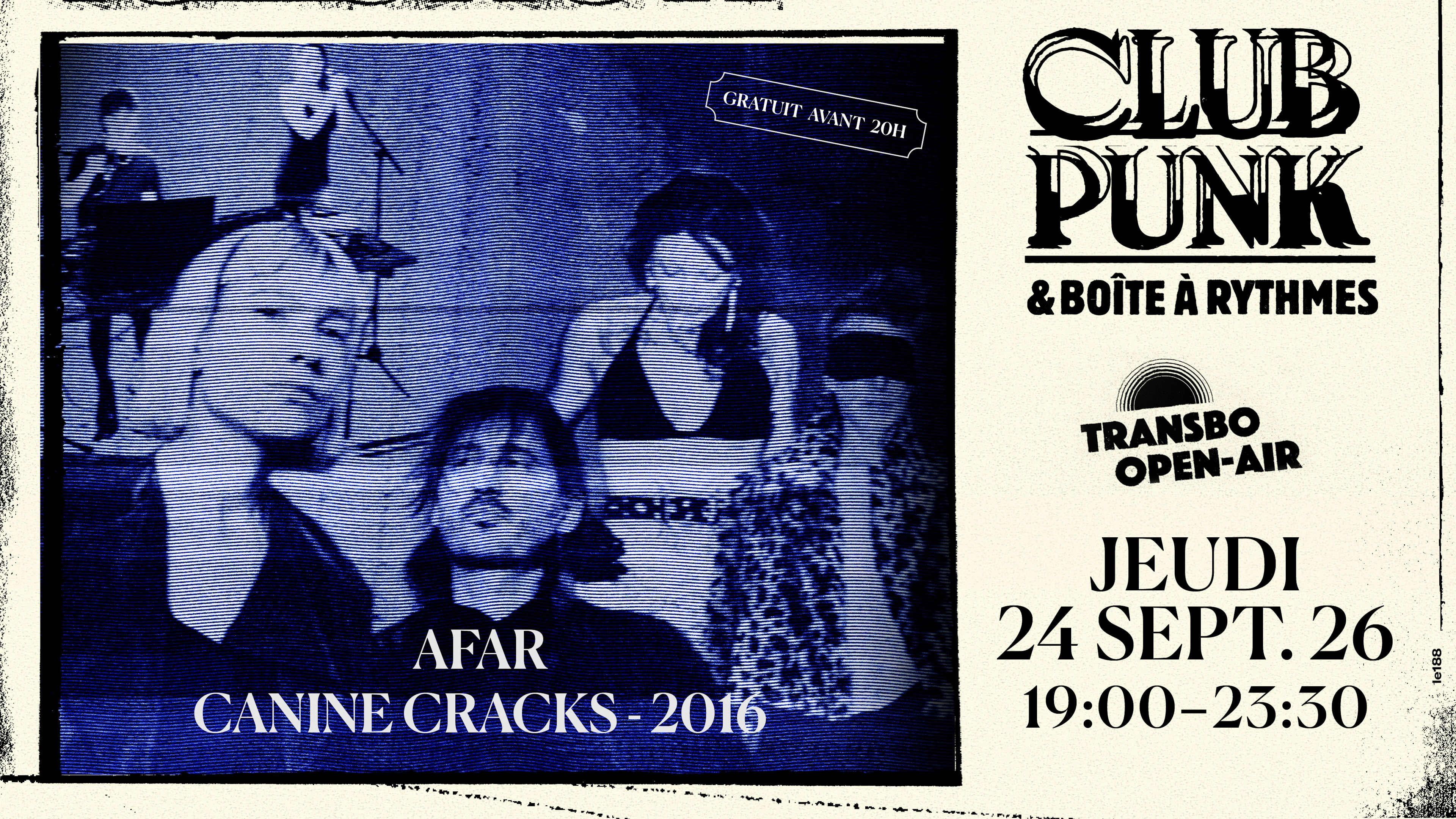 Club Punk & Boîte À Rythmes : Afar + Canine Cracks + 2016 Cover