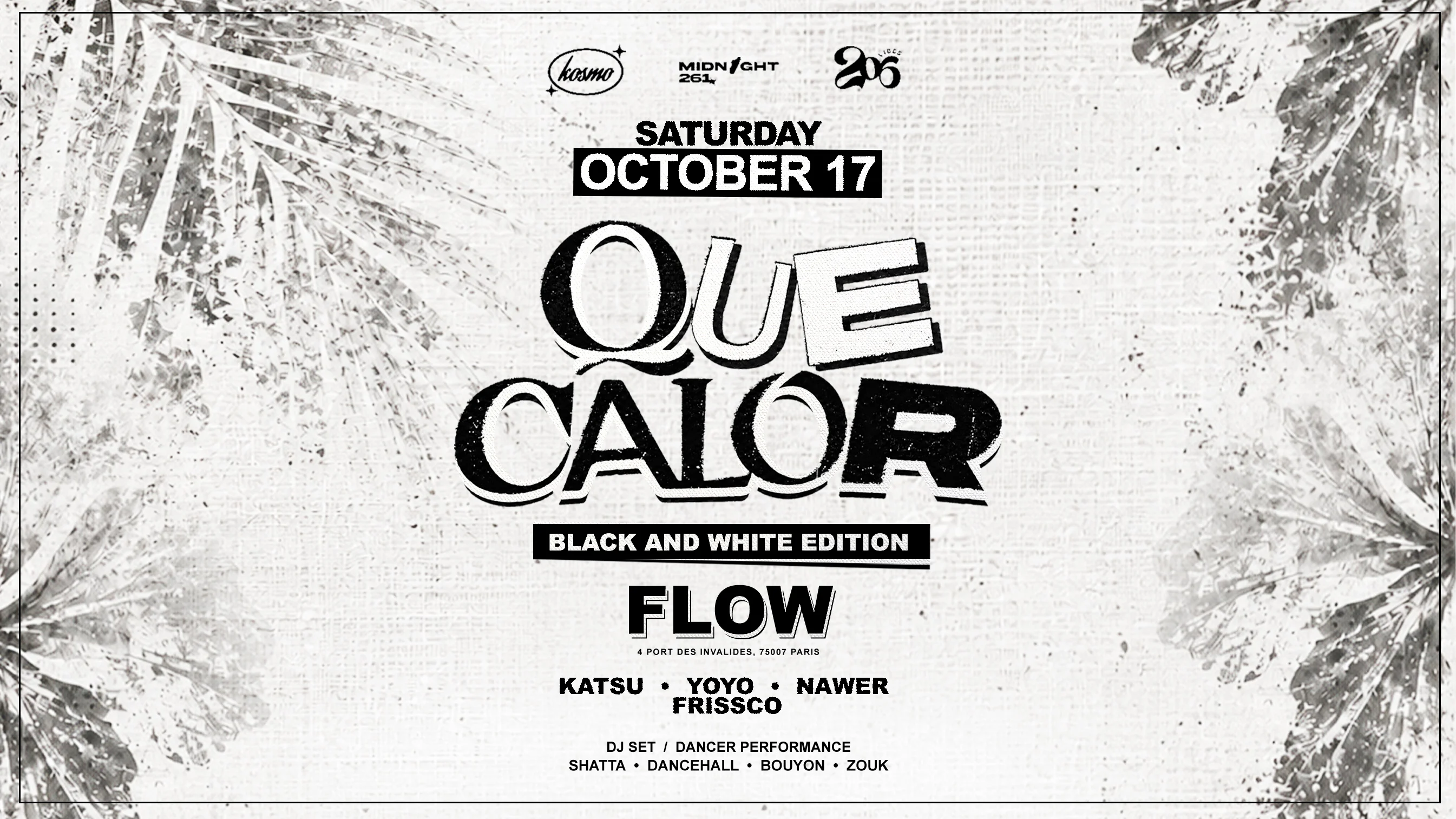 Que Calor | Afro Caribbean Night | Black & White Ed. | Flow Cover