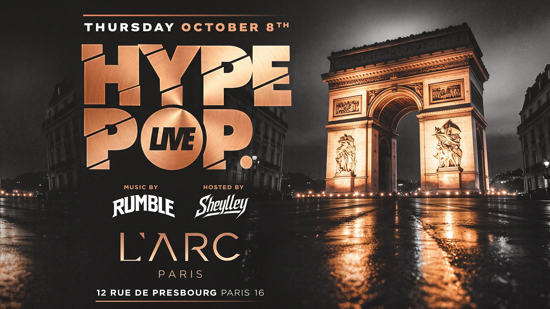 Hype Pop @ L'arc Paris - Jeudi 08 Octobre Cover