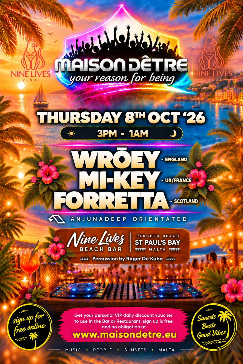 Maison D'etre Malta - Anjunadeep Thursday 8th October 3pm Cover