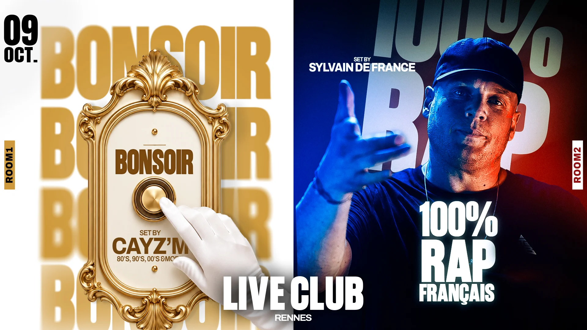 100% Rap Français/Bonsoir : Sylvain De France & Cayz'm Cover