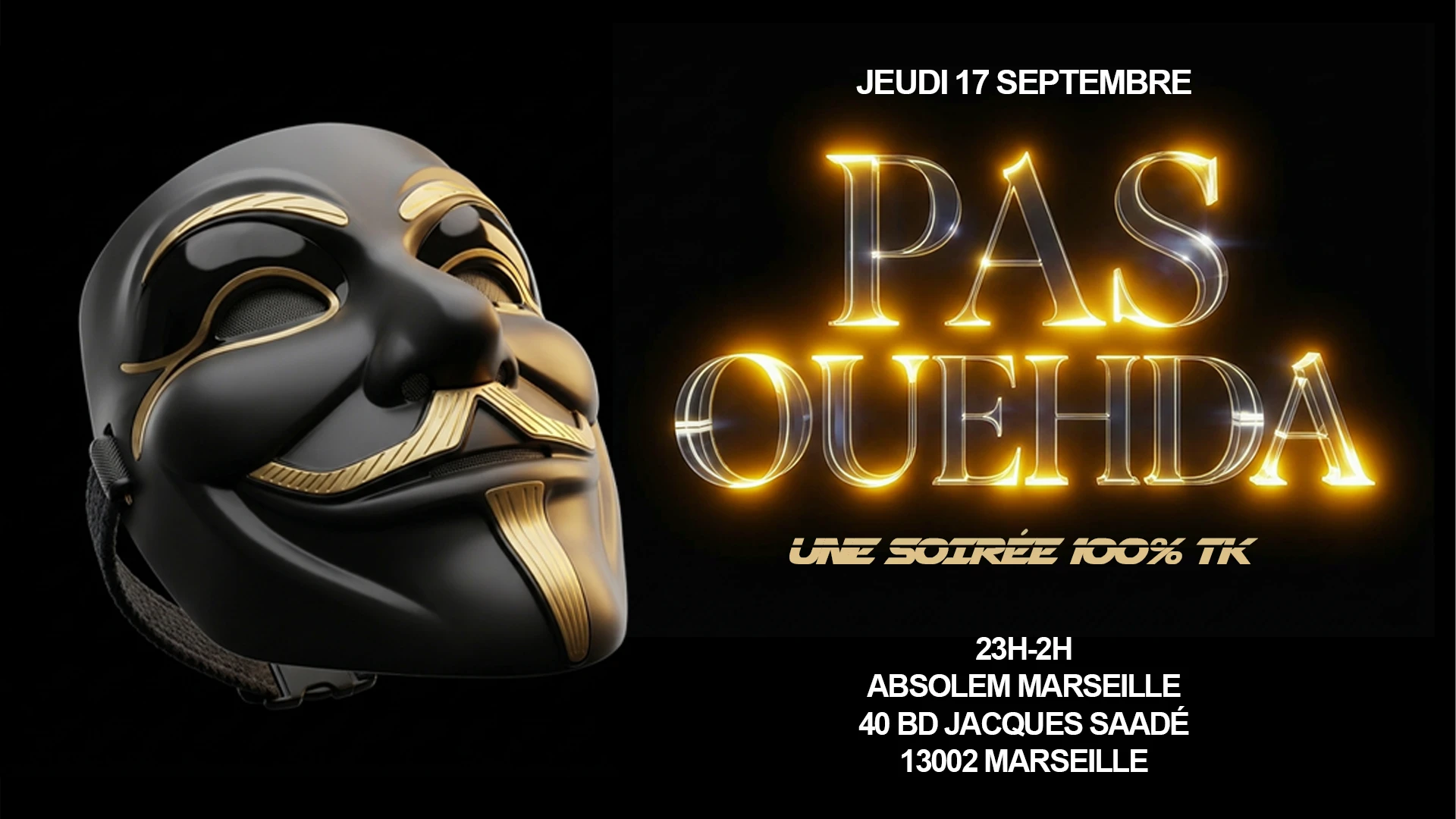 Pas Ouehda - Soirée 100% Tk Cover