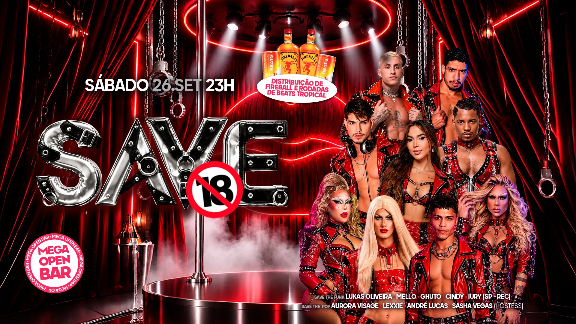 Save🔞 | Open Bar | 2 Pistas | Rodadas De Beats + Fireball Cover