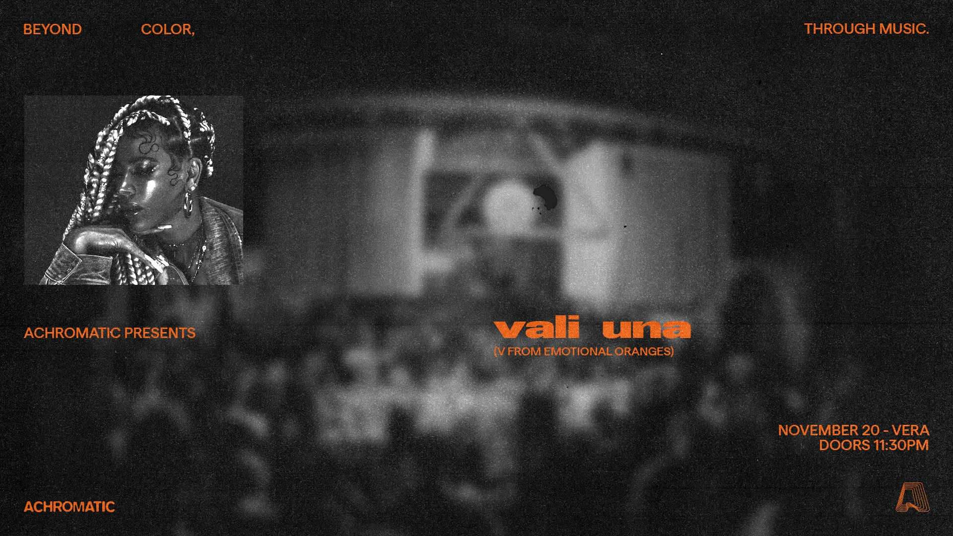 Achromatic Presents: Vali Una (V From Emotional Oranges) Cover