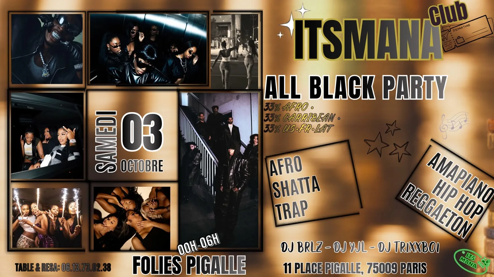 Itsmana All Black Party - Samedi 3 Octobre - Folies Pigalle Cover
