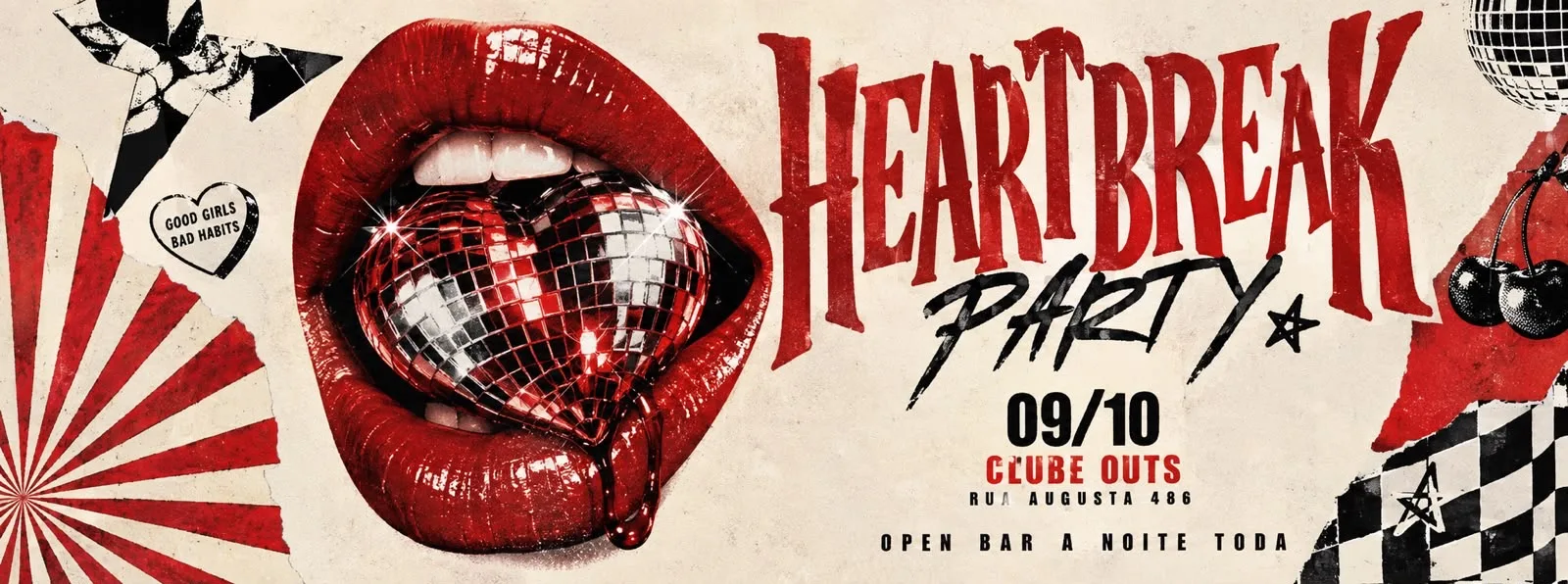 Heartbreak Party | Open Bar | Sexta 09/10 Cover