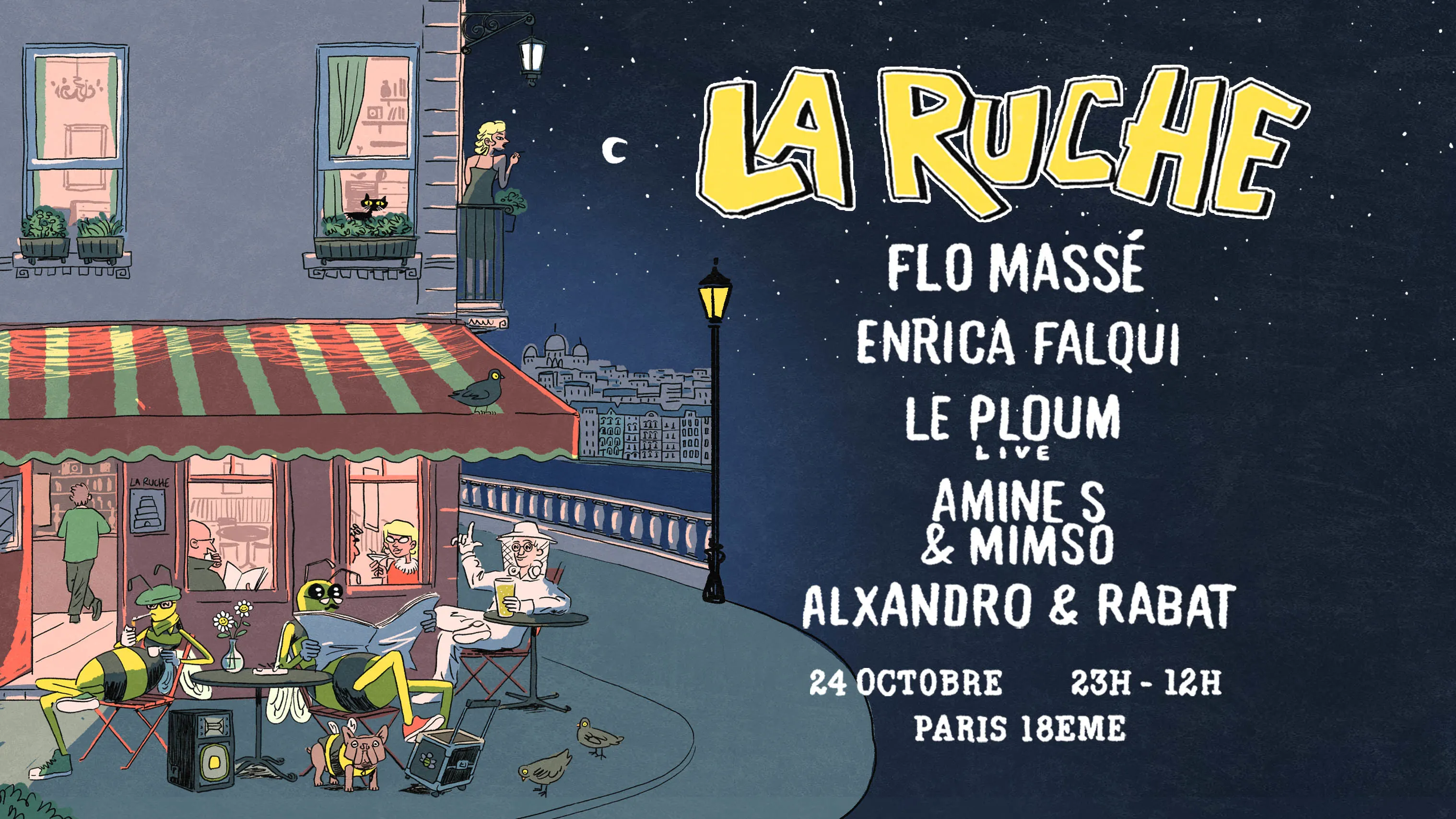 La Ruche 23h-12h: Flo Massé, Enrica Falqui, Le Ploum (Live) Cover