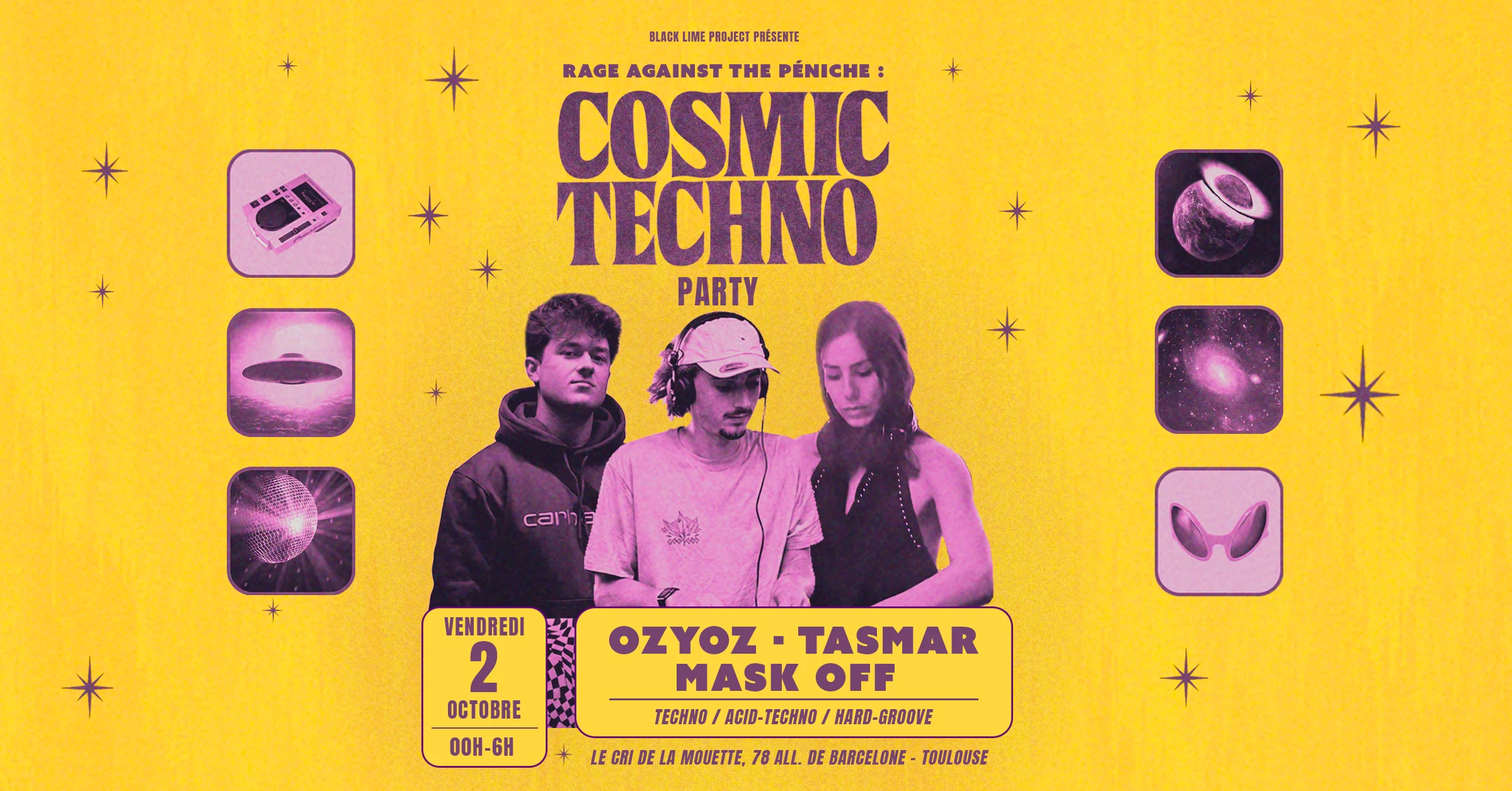 🛸 Rage Against The Péniche : Cosmic Techno Party IV 🚀 Cover