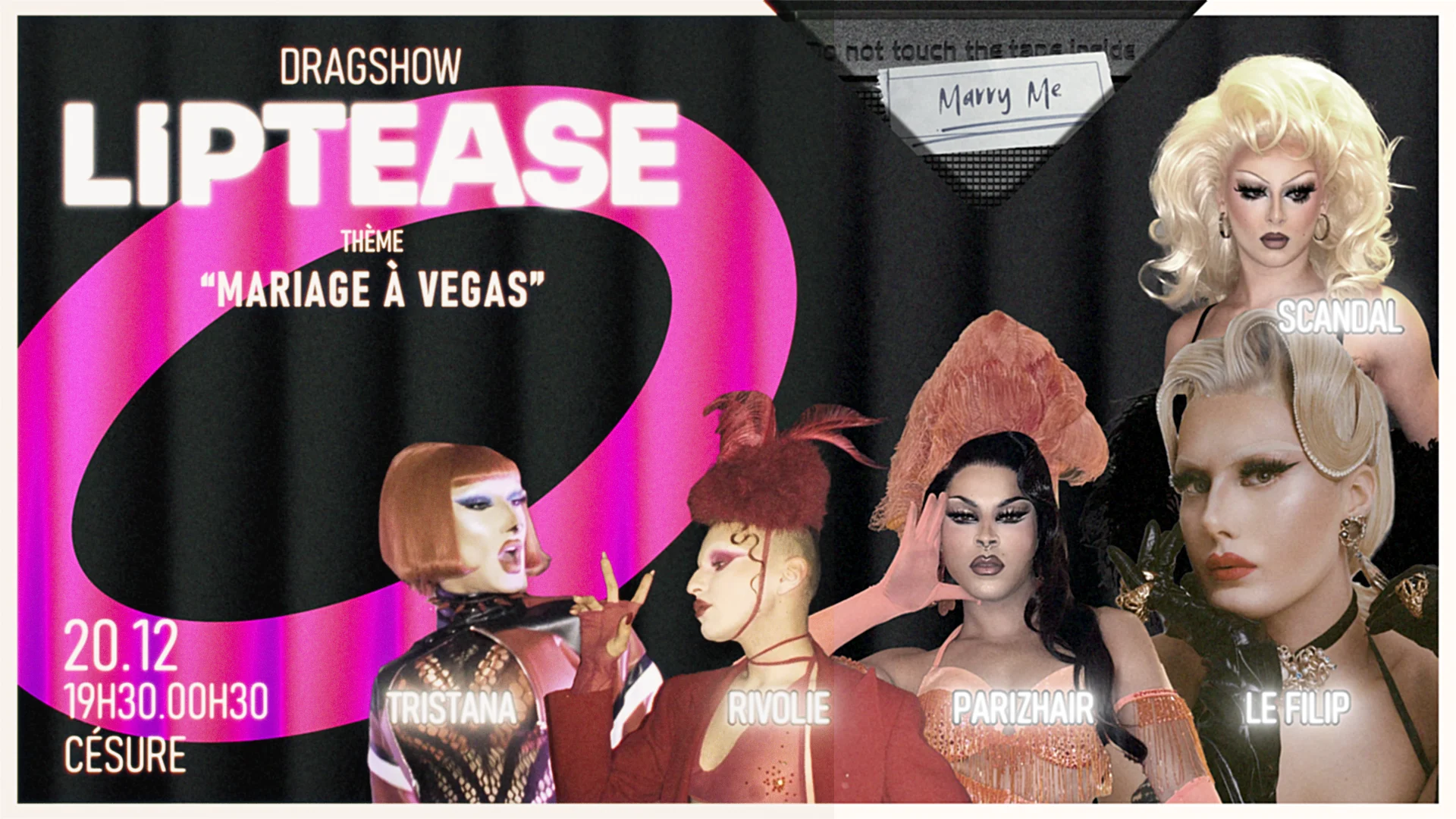 Liptease | 20/12 | Mariage À Vegas (Dragshow & Dj Set) Cover