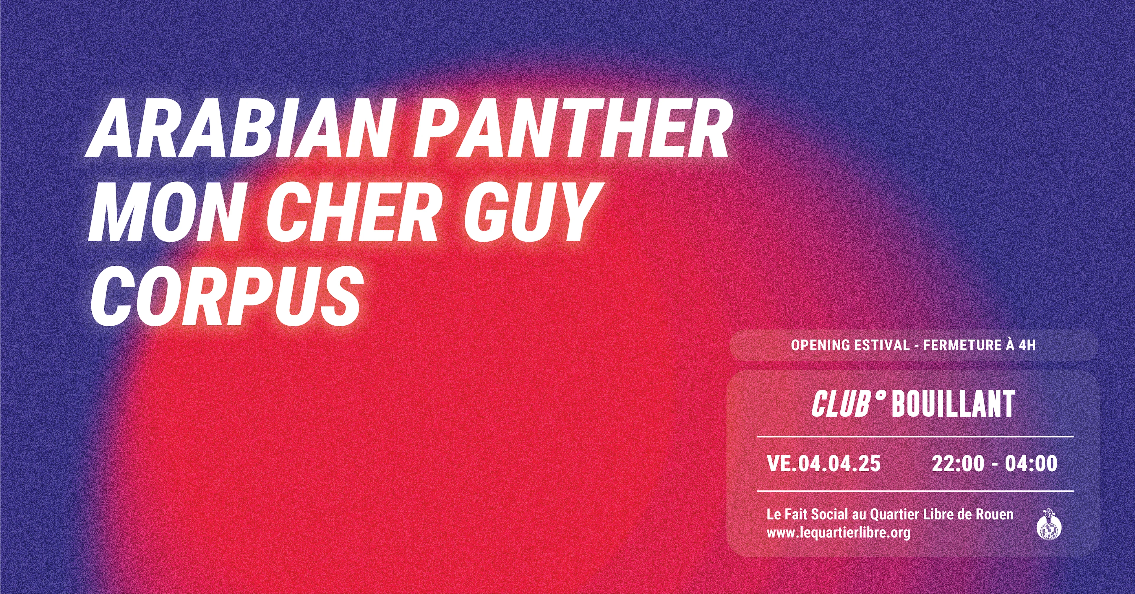 Club Bouillant Opening Estival Jusqu'à 4h W/ Arabian Panther Cover