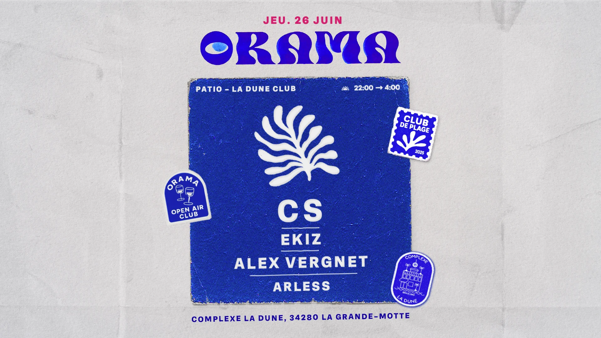 Orama - Open Air Club : Jeudi  26 Juin Cover