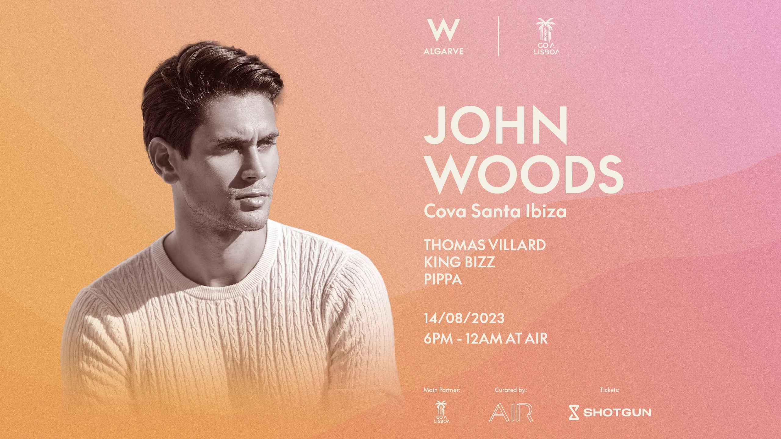 Mon 14 Aug • Go A W Algarve • John Woods & Special Guests Cover
