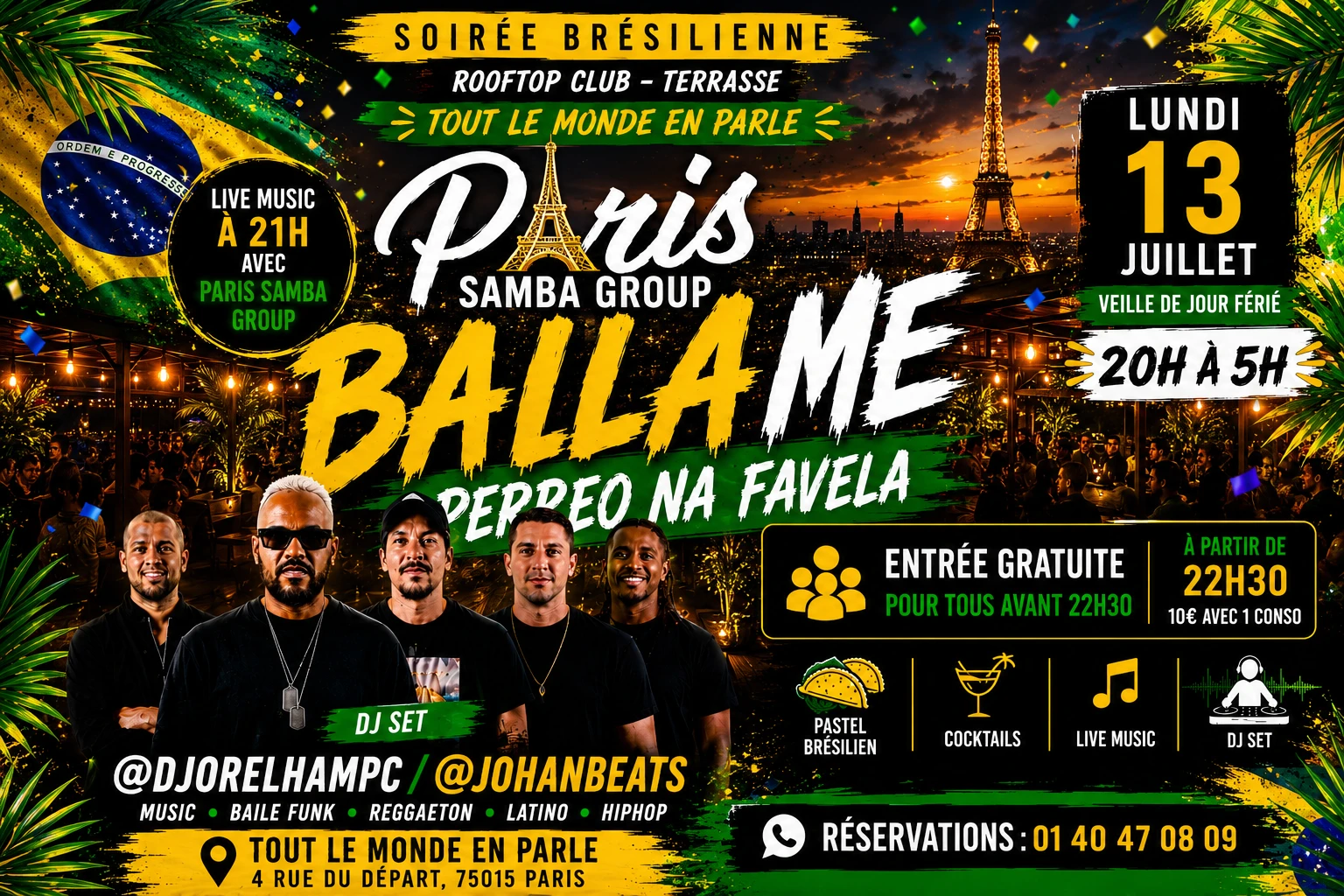 🇧🇷 Soiree Baila Me 🇧🇷 Open Air,Club,Live Music Cover
