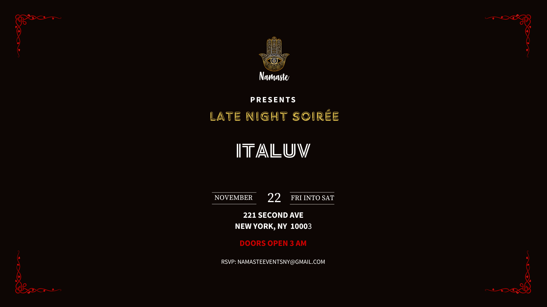 Late Night Soirée W/ Italuv 11.22.25 Cover