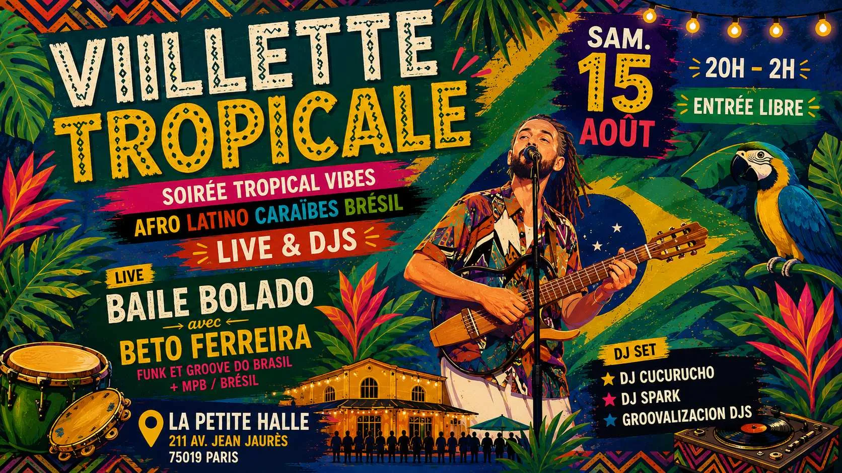 Villette Tropicale Spécial Été '26 I Live & Djs I 15.08.26 Cover