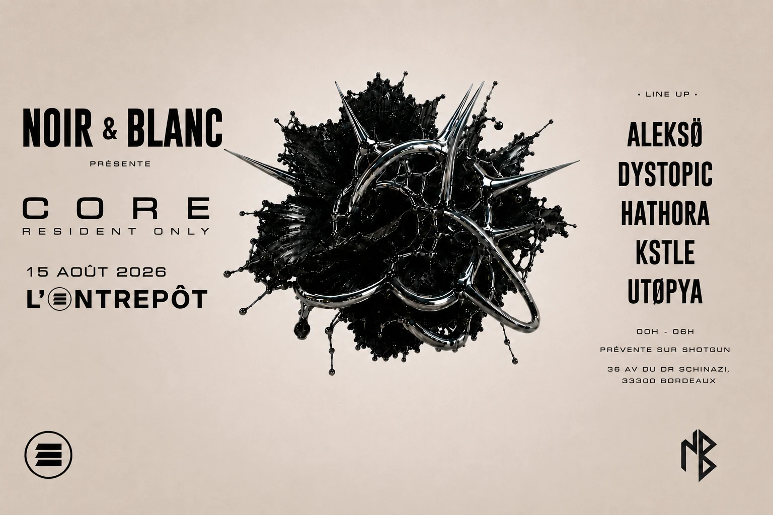 Noir Et Blanc // Edition Core - Resident Only // L'entrepot Cover