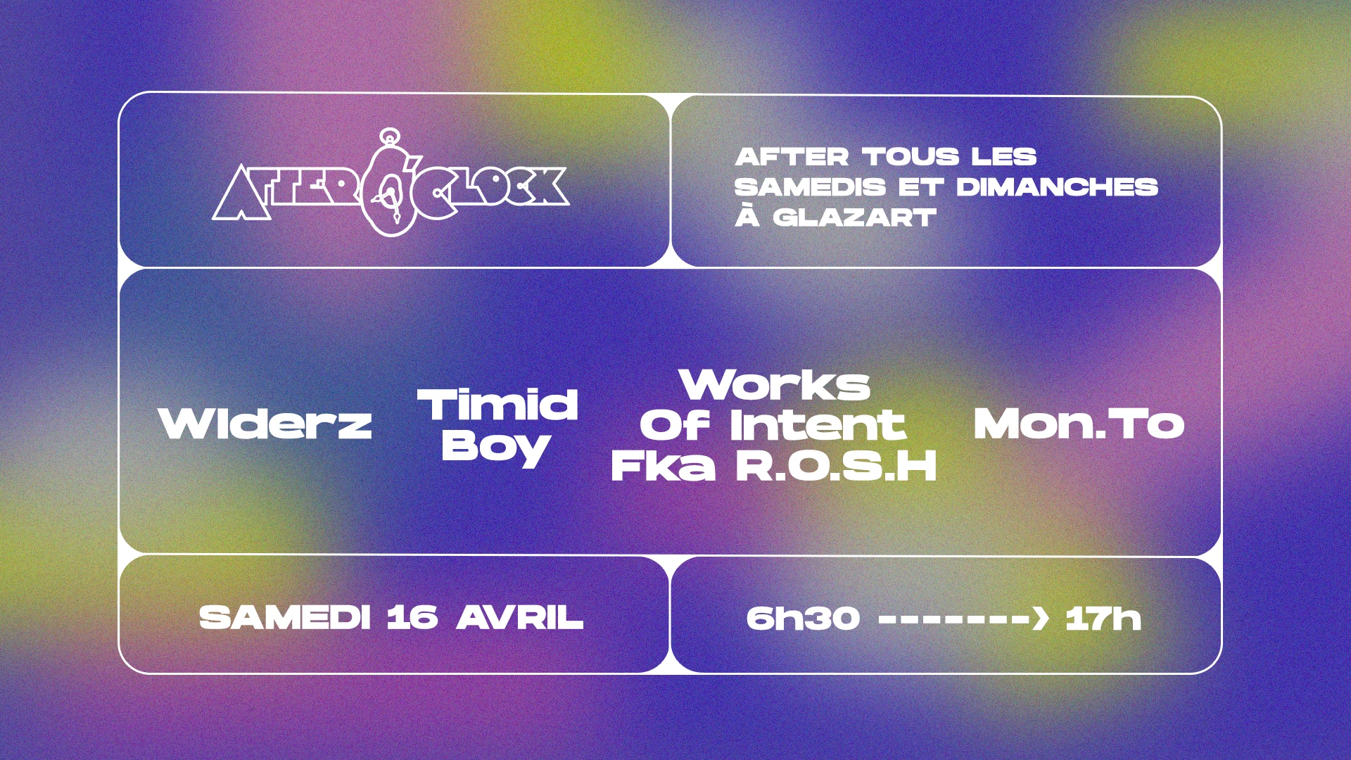 After O'clock : Works Of Intent, Timid Boy, Wlderz, Mon.To Cover
