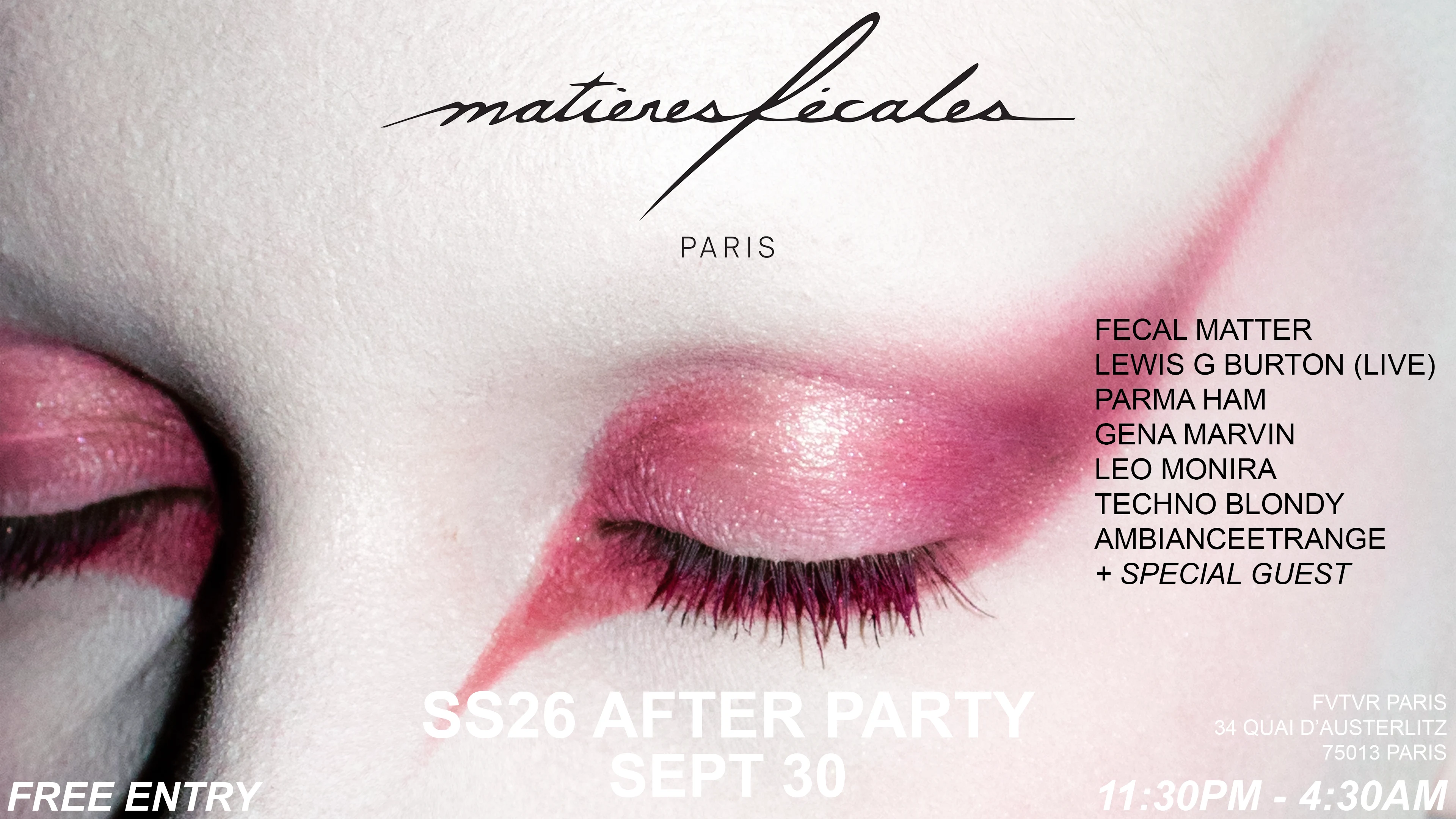 Matières Fécales : Ss26 After Party Cover
