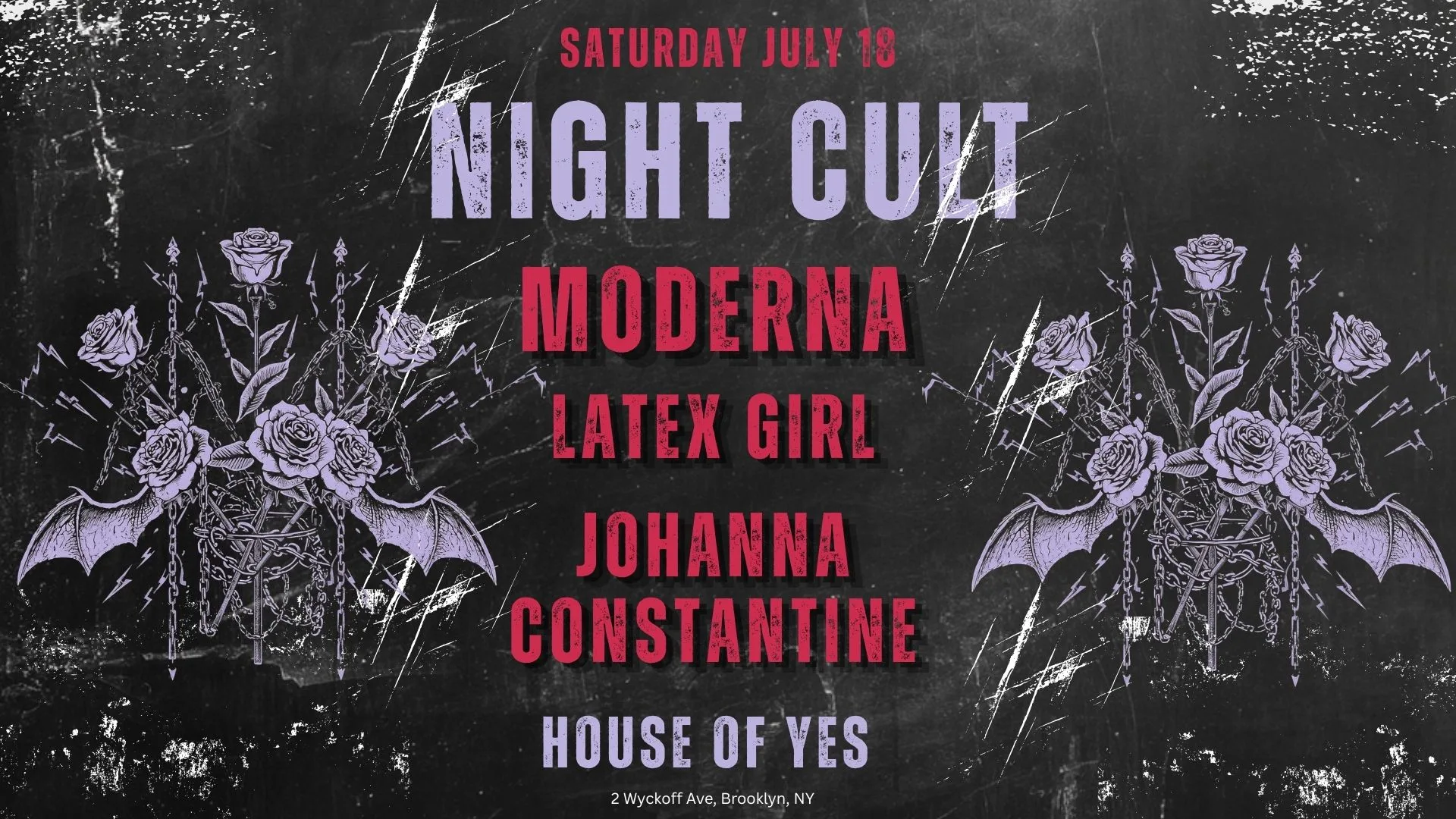Night Cult: Moderna, Latex Girl, Johanna Constantine Cover