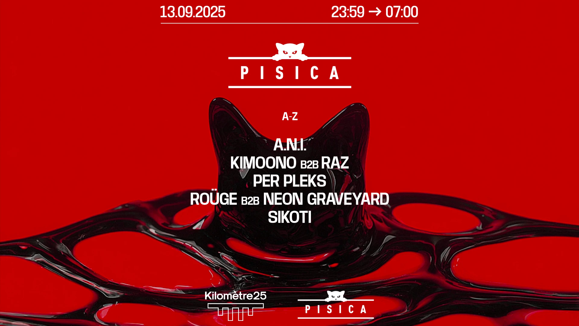 Pisica : A.N.I., Sikoti, Roüge B2b Neon Graveyard, Kimoono Cover