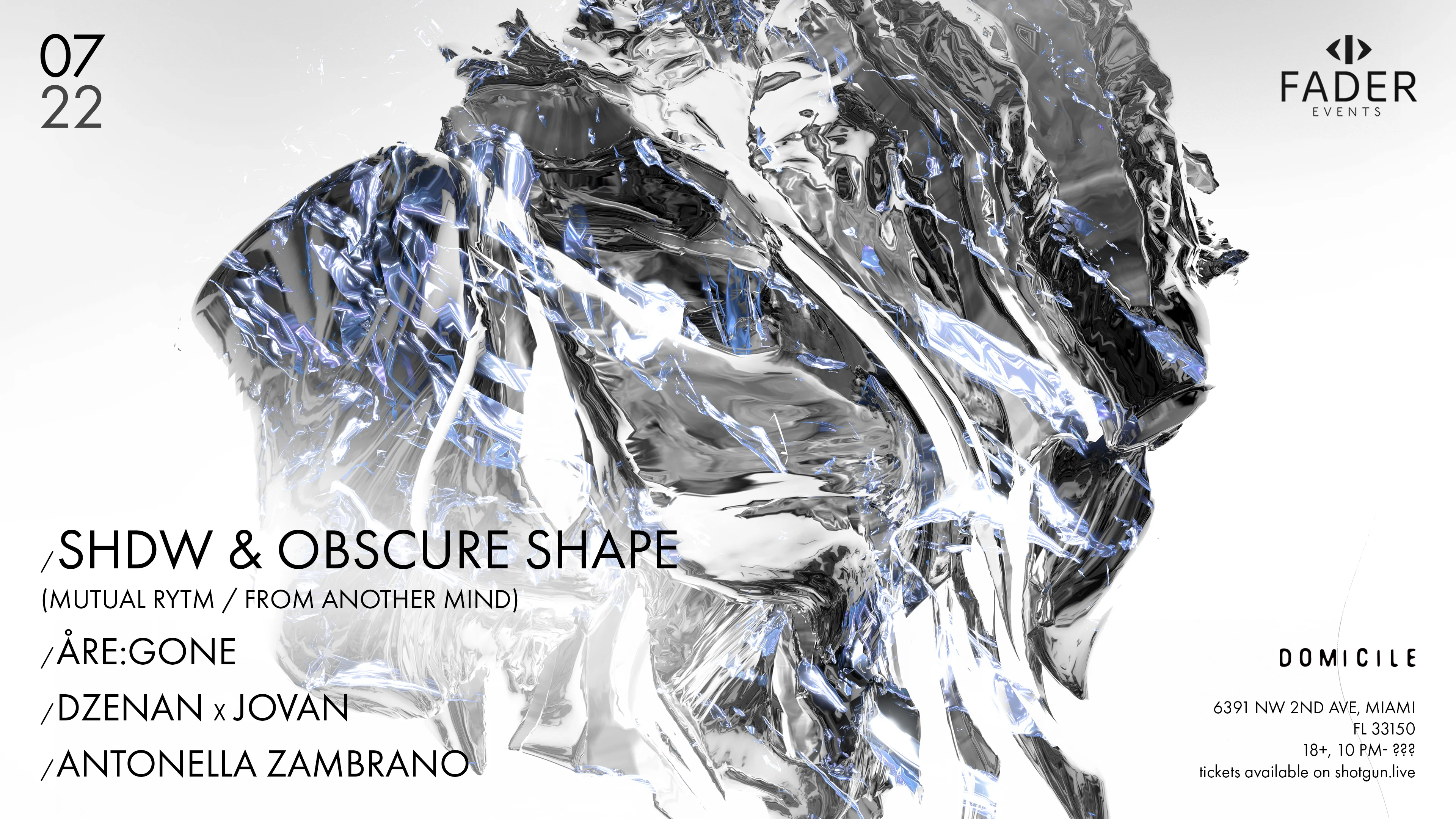 Shdw & Obscure Shape (Mutual Rytm) @ Domicile Miami Cover