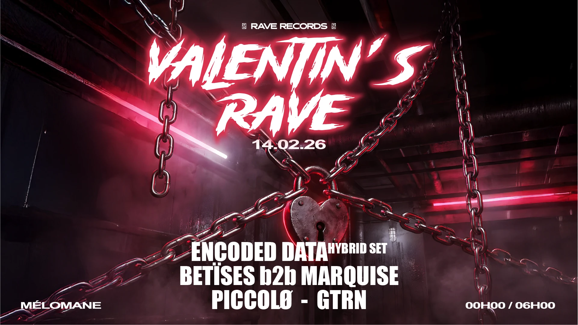 Valentin's Rave : Betïses-Encoded Data-Marquise-Piccolø-Gtrn Cover