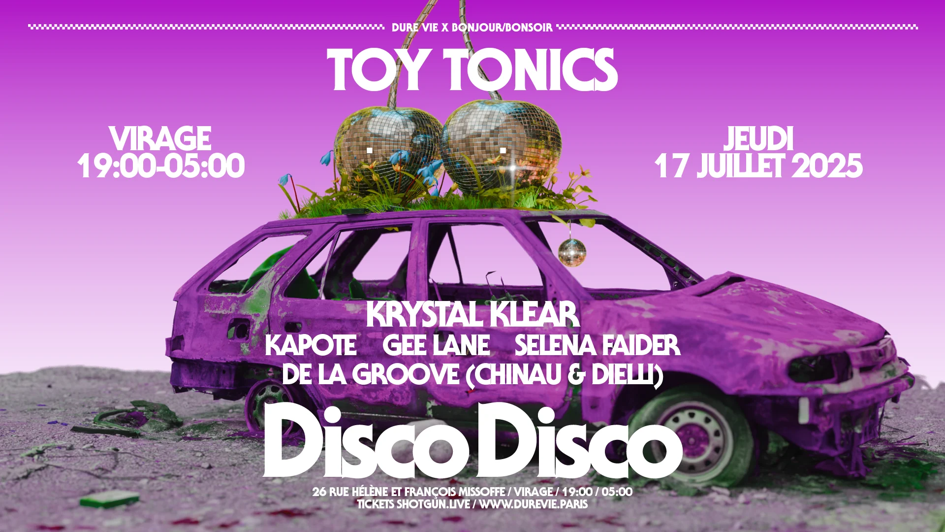 Disco Disco X Toy Tonics : Krystal Klear, Kapote, Gee Lane Cover