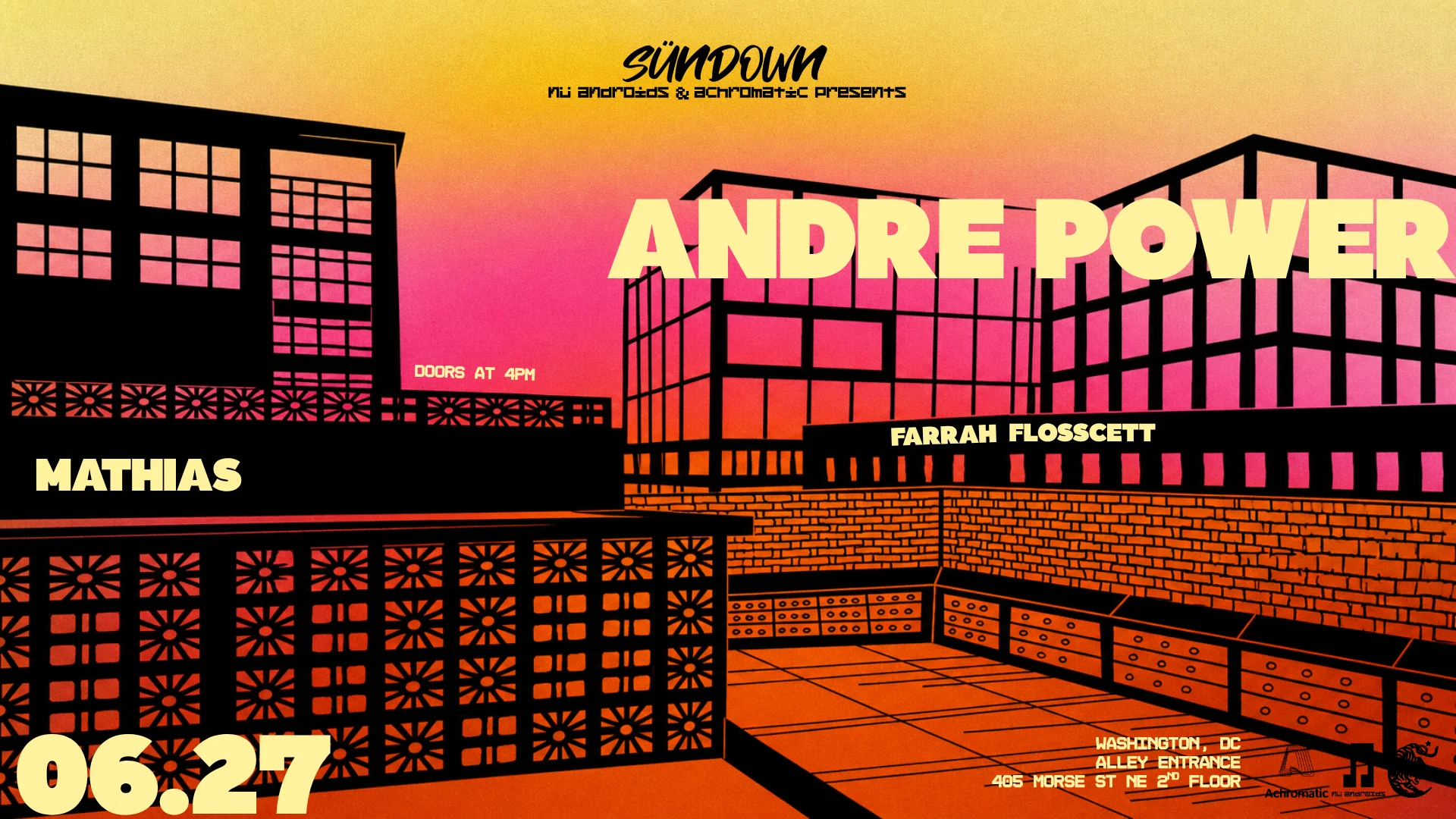 Nü Androids & Achromatic Present Sündown: Andre Power Cover