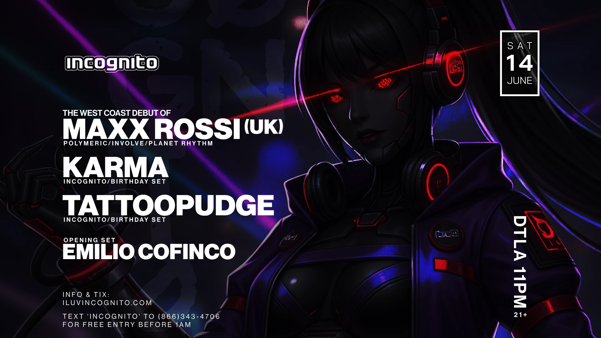 Incognito Presents The West Coast Debut Of Maxx Rossi (Uk) Cover