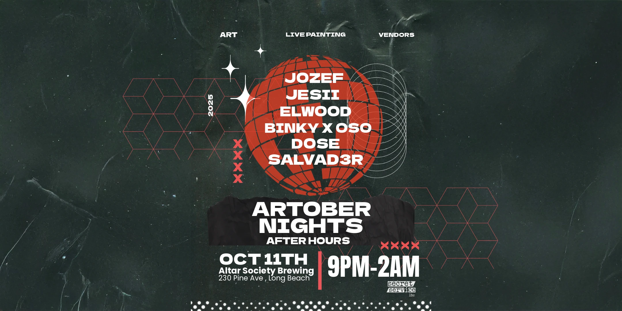 Secret Service 10/11: Artober Art Show And Music Event Cover