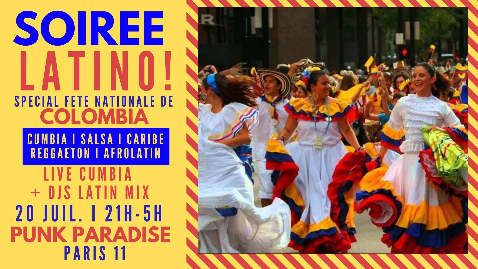 Soirée Latino Spécial Fête Nationale Colombia À Paris 11 !! Cover