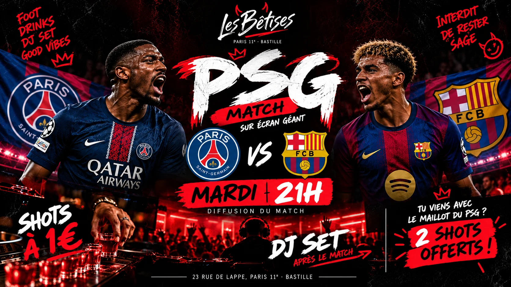 ⚽ Psg 🆚 Fc Barcelone | Match & Dj Set 🔥 | Les Bêtises Cover