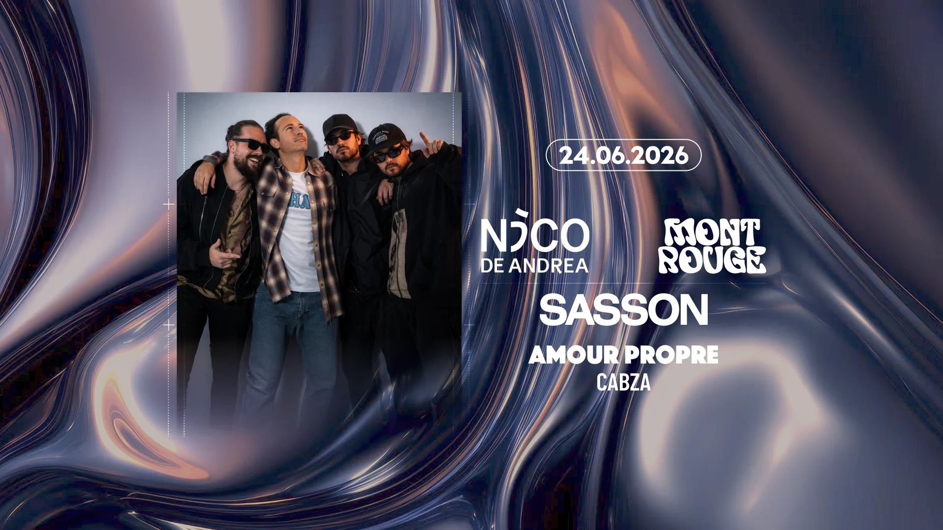 Mont Rouge + Nico De Andrea + Sasson X Poney Club 2026 Cover