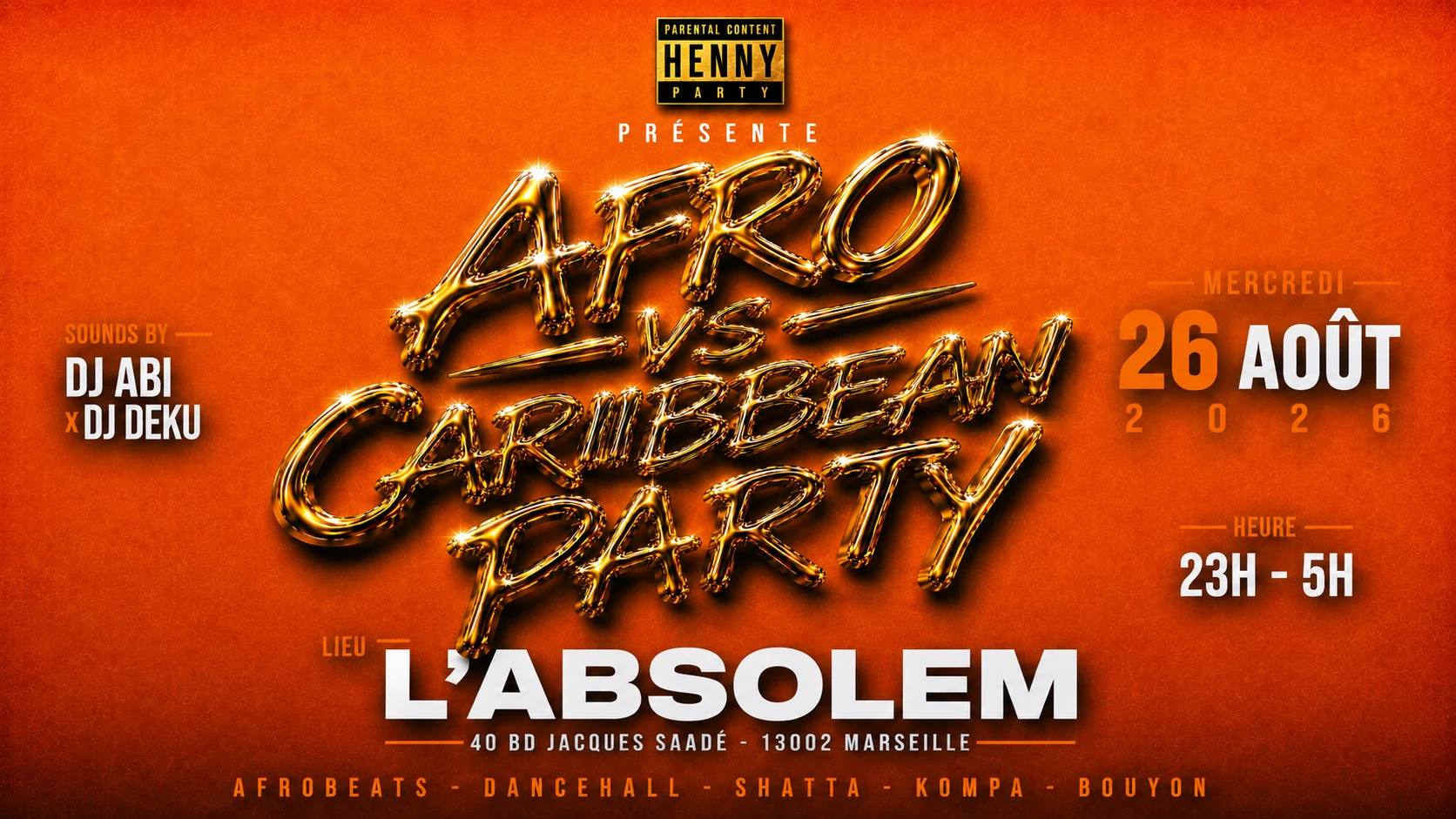Henny Party - Afro Vs Caribbean Party Cover
