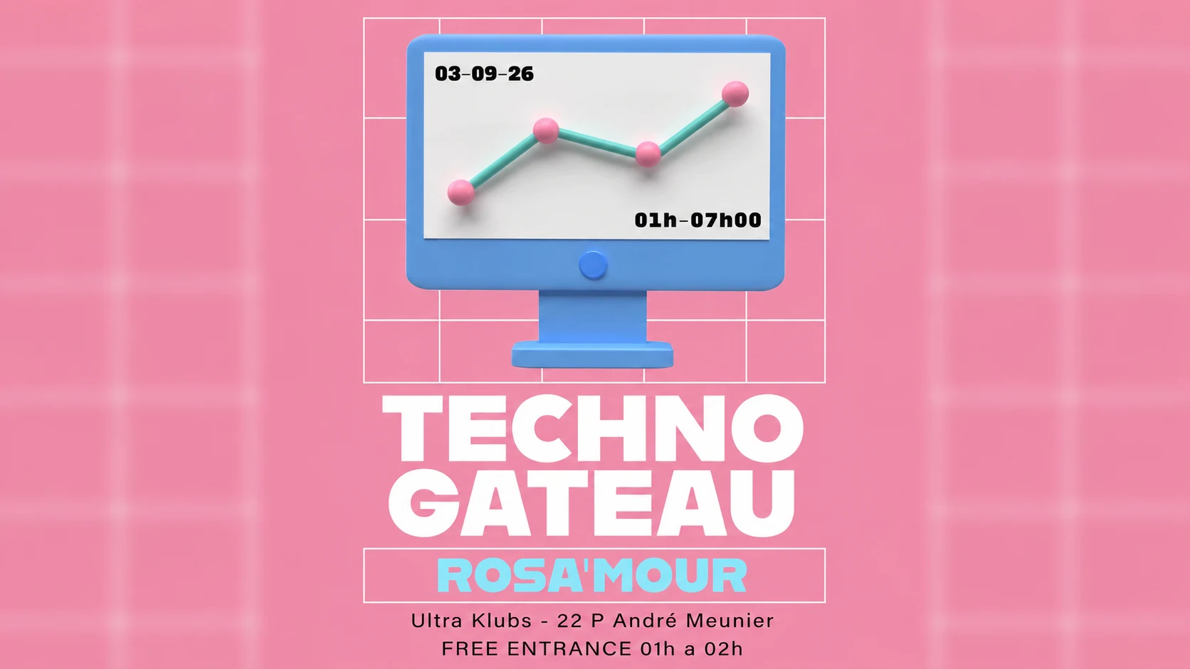 Acid Techno Gateau / Rosa’Mour All Night Long - Ultra Klubs Cover