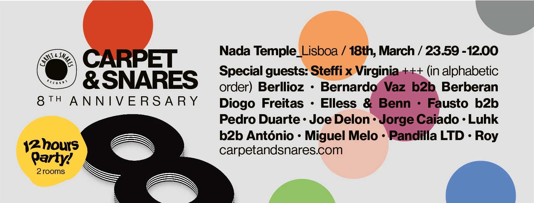 Carpet & Snares 8th Anniversary - Lisboa Cover