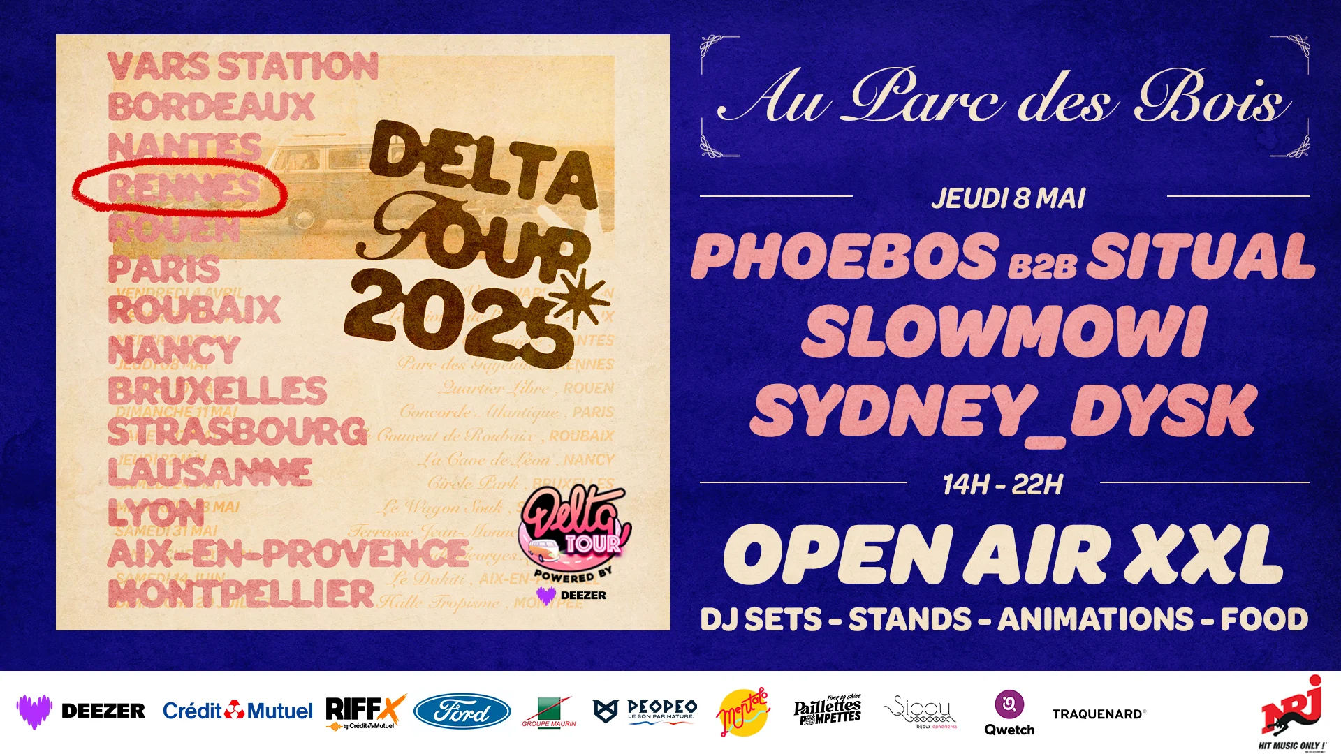 [Rennes] Open Air Xxl: Delta Tour X Au Parc Des Bois Cover