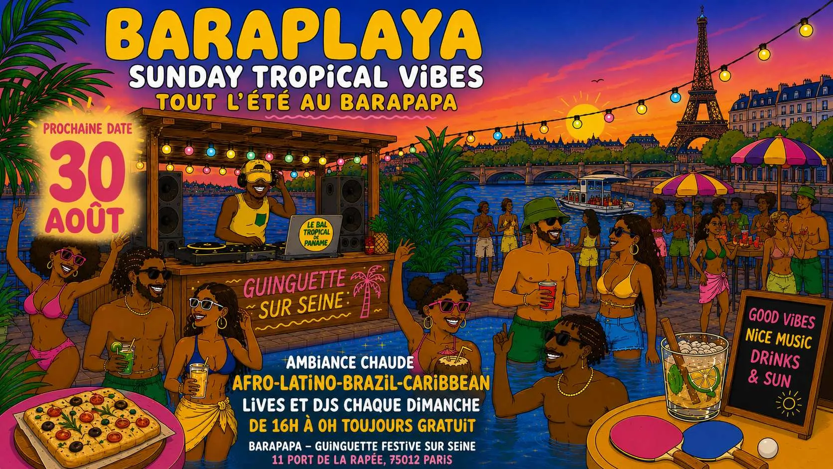 Baraplaya 30/8 - Sunday Tropical Vibes Au Barapapa ! Cover