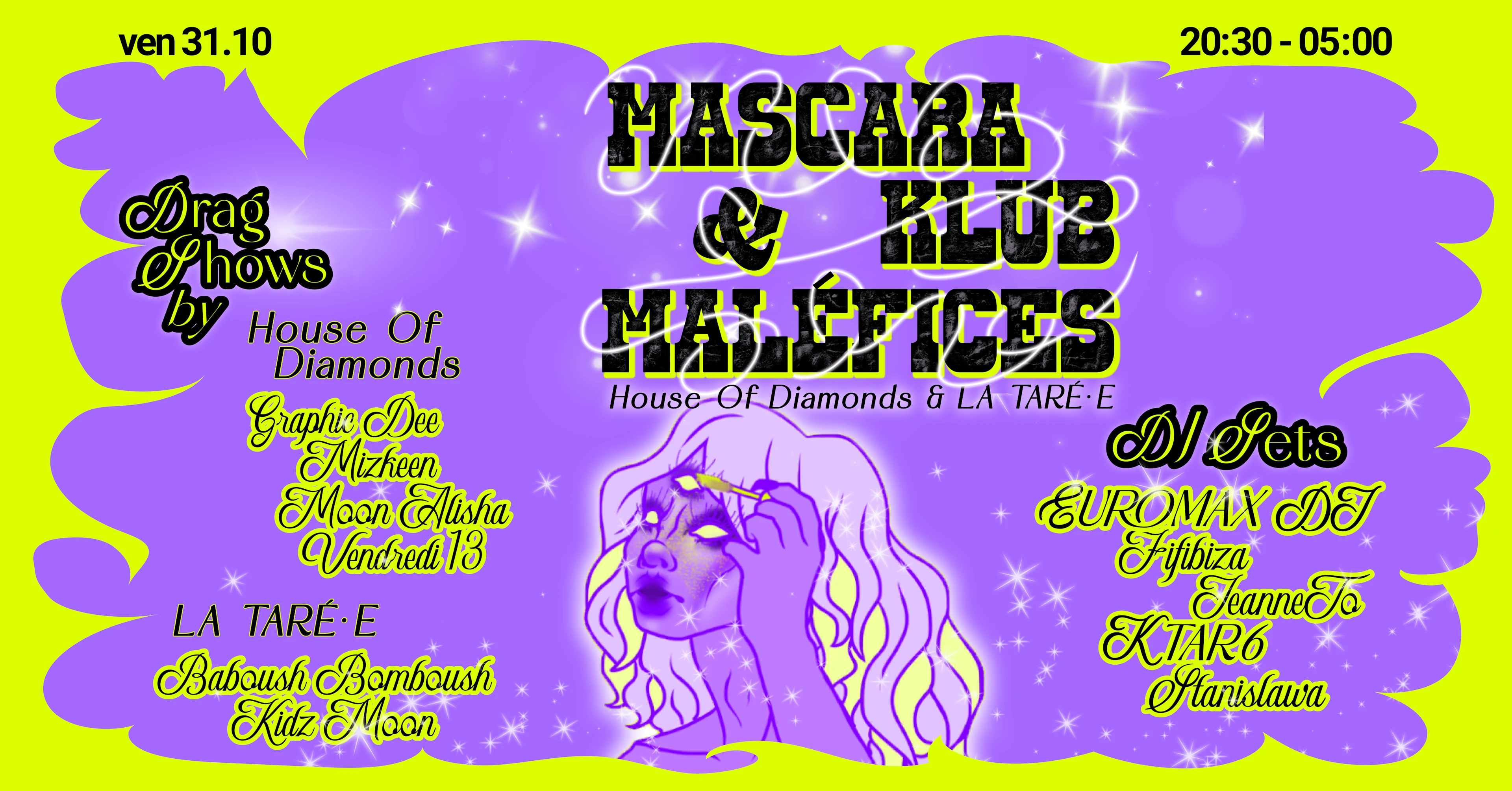 Mascara Klub & Maléfices W/ House Of Diamonds & La Taré•E Cover