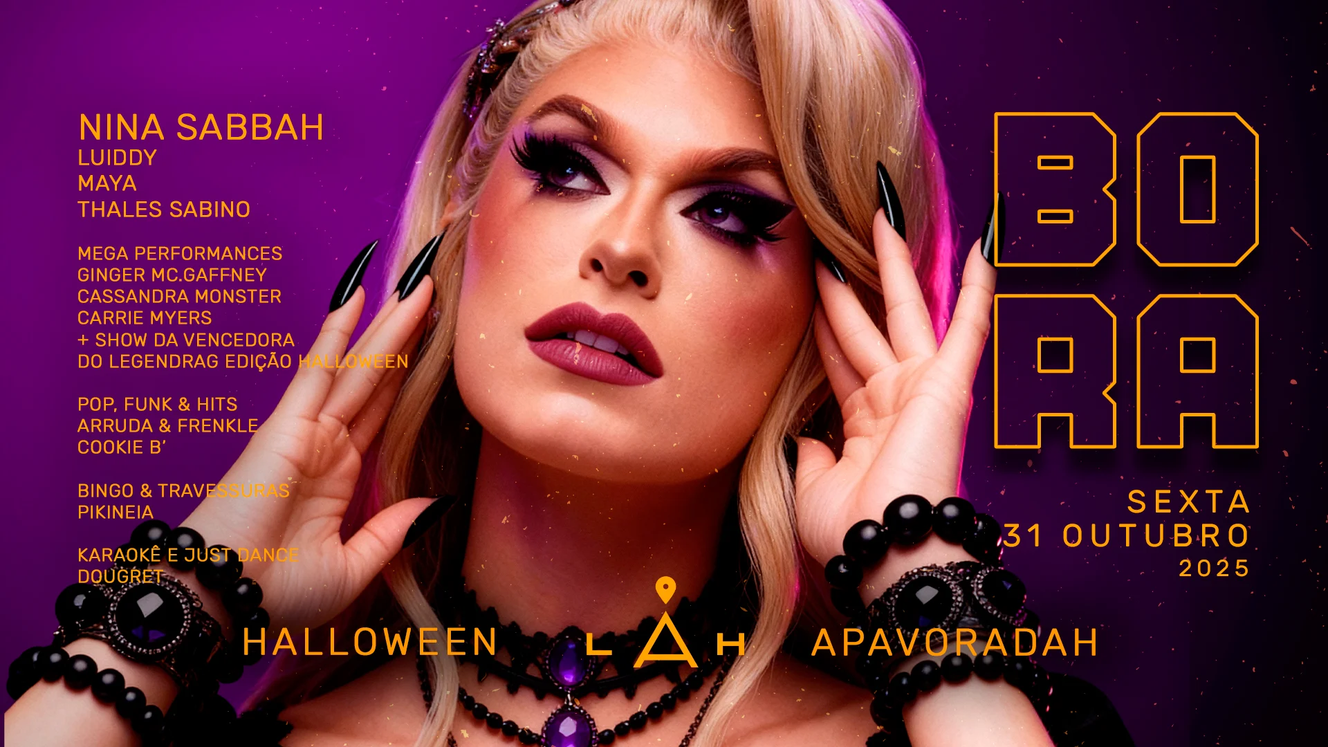 31/10 - Noite De Halloween C/ Mega Elenco E Nina Sabbah Cover