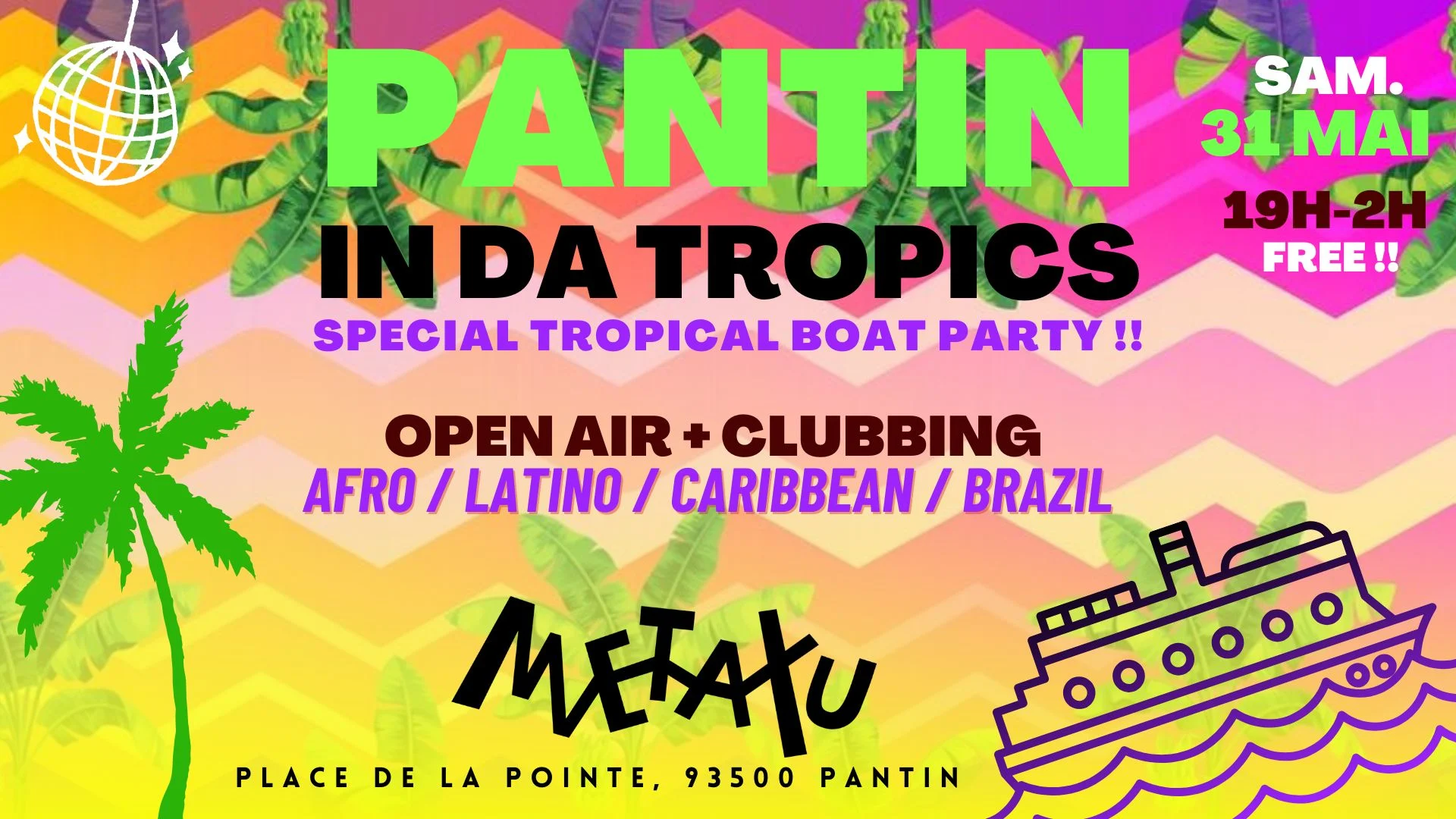 Pantin In Da Tropics #12 - Tropical Boat Party Au Metaxu ! Cover