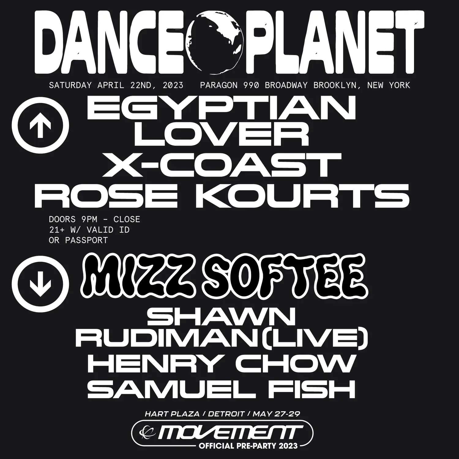 Dance Planet: Egyptian Lover, X-Coast + Mizz Softee Cover